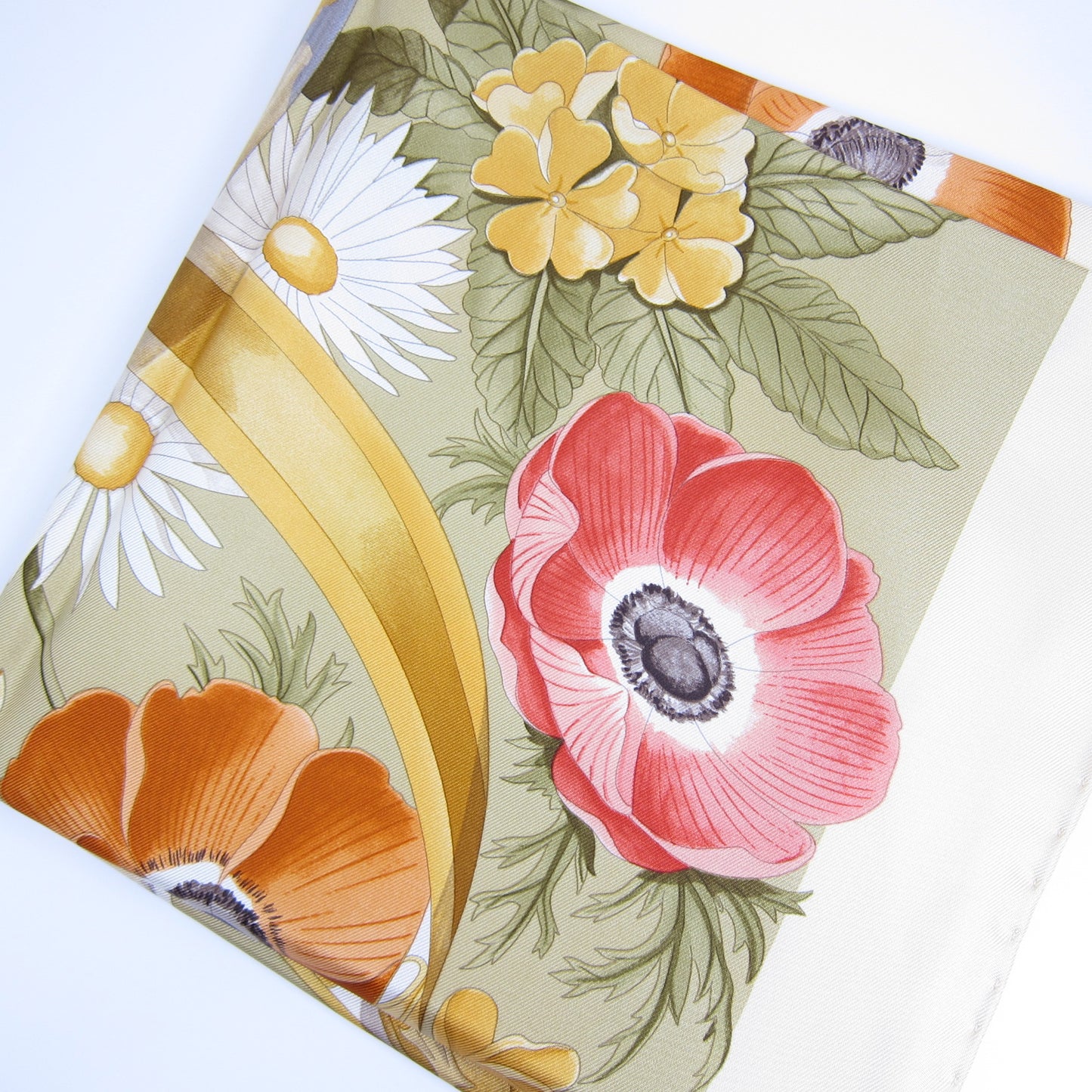 Ferragamo Vintage Flower and Animal Motif Silk Scarf