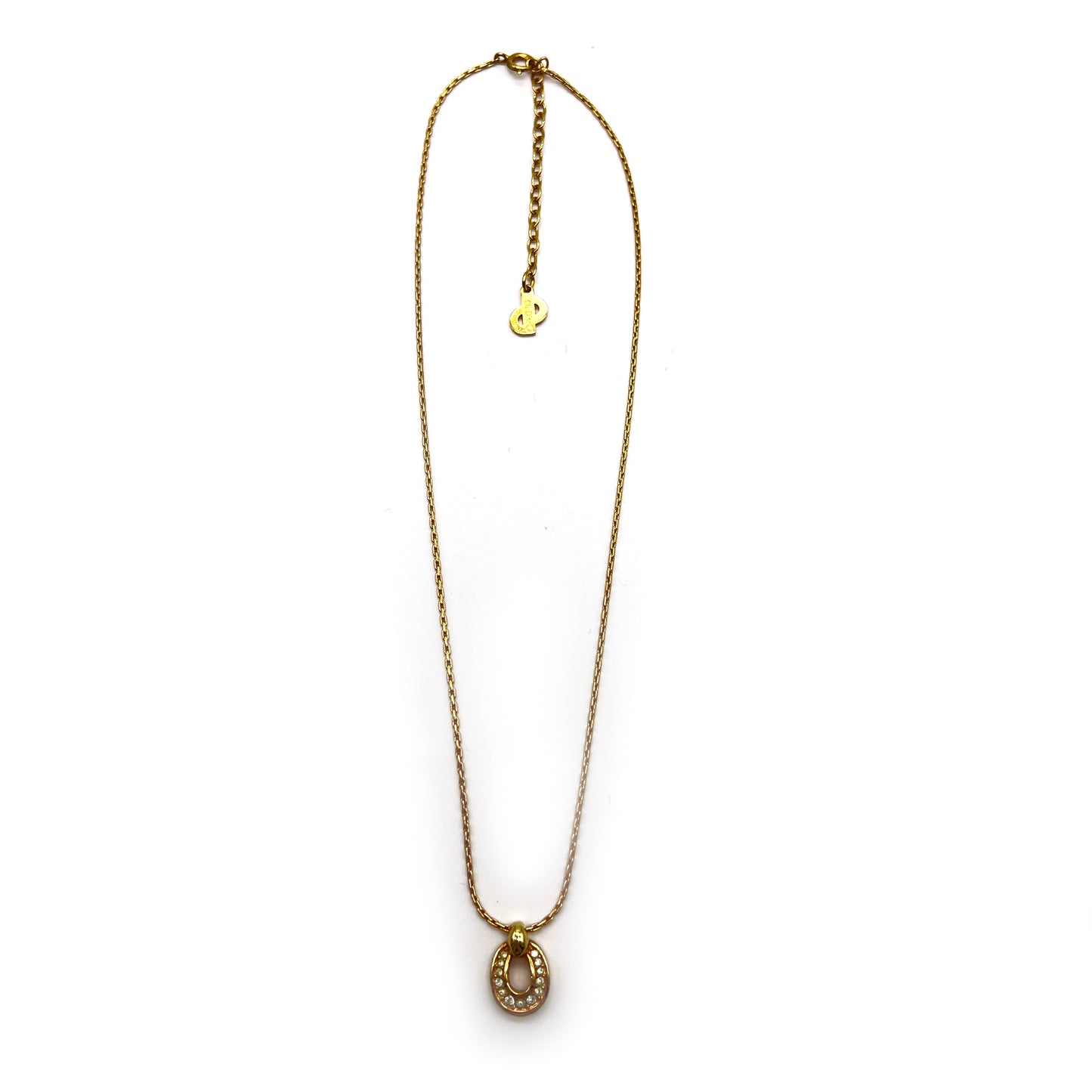 Christian Dior Vintage Rhinestone Golden Necklace