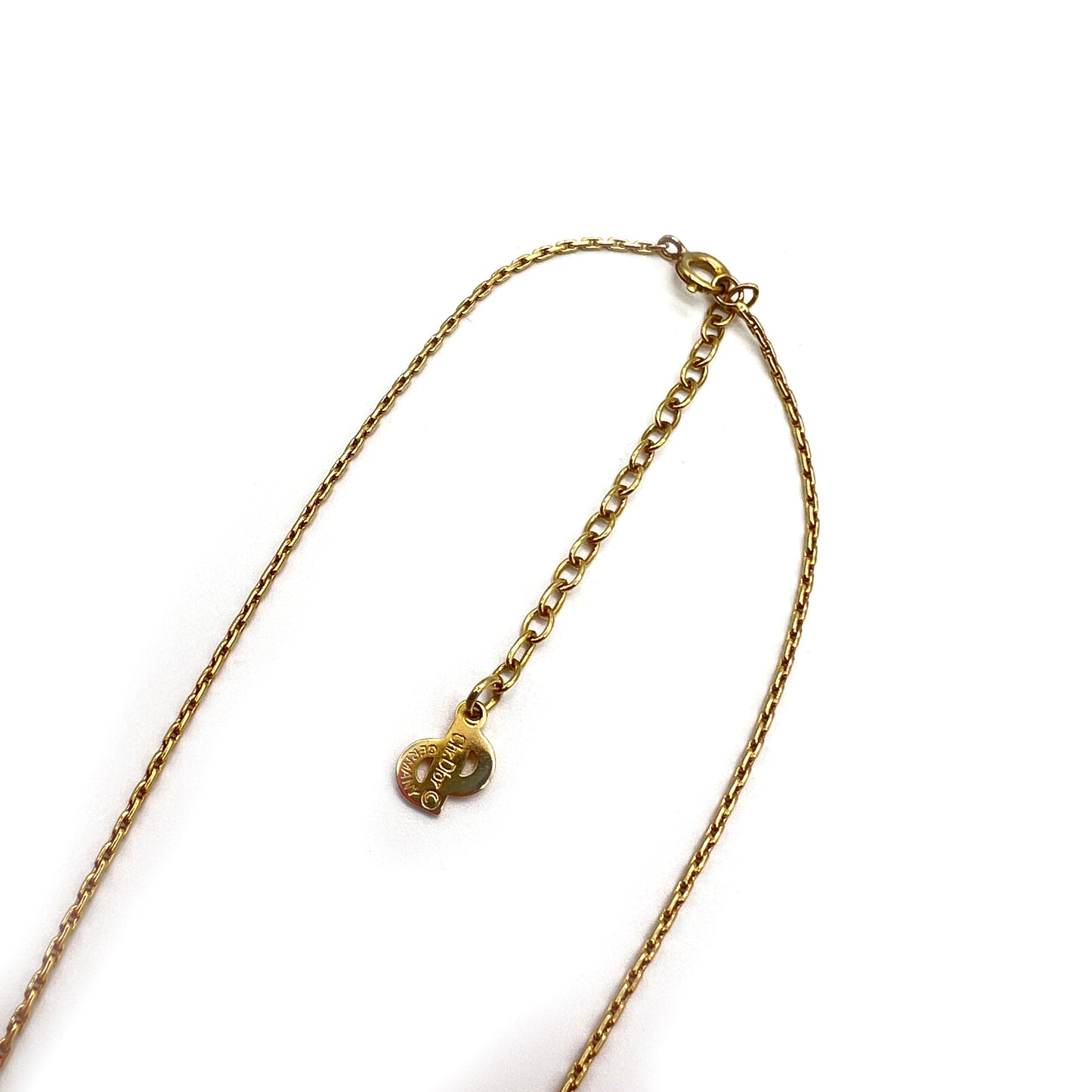 Christian Dior Vintage Rhinestone Golden Necklace