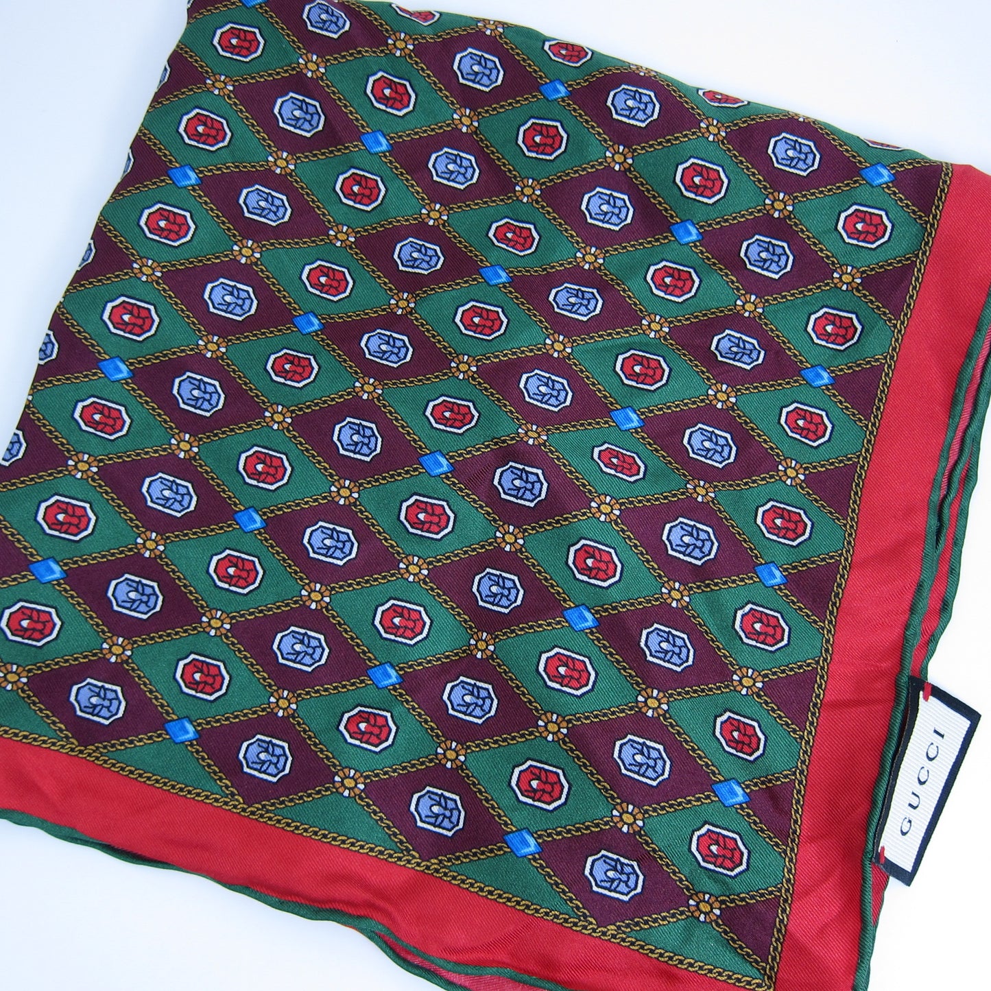 Gucci Vintage Argyle Chain Print Scarf
