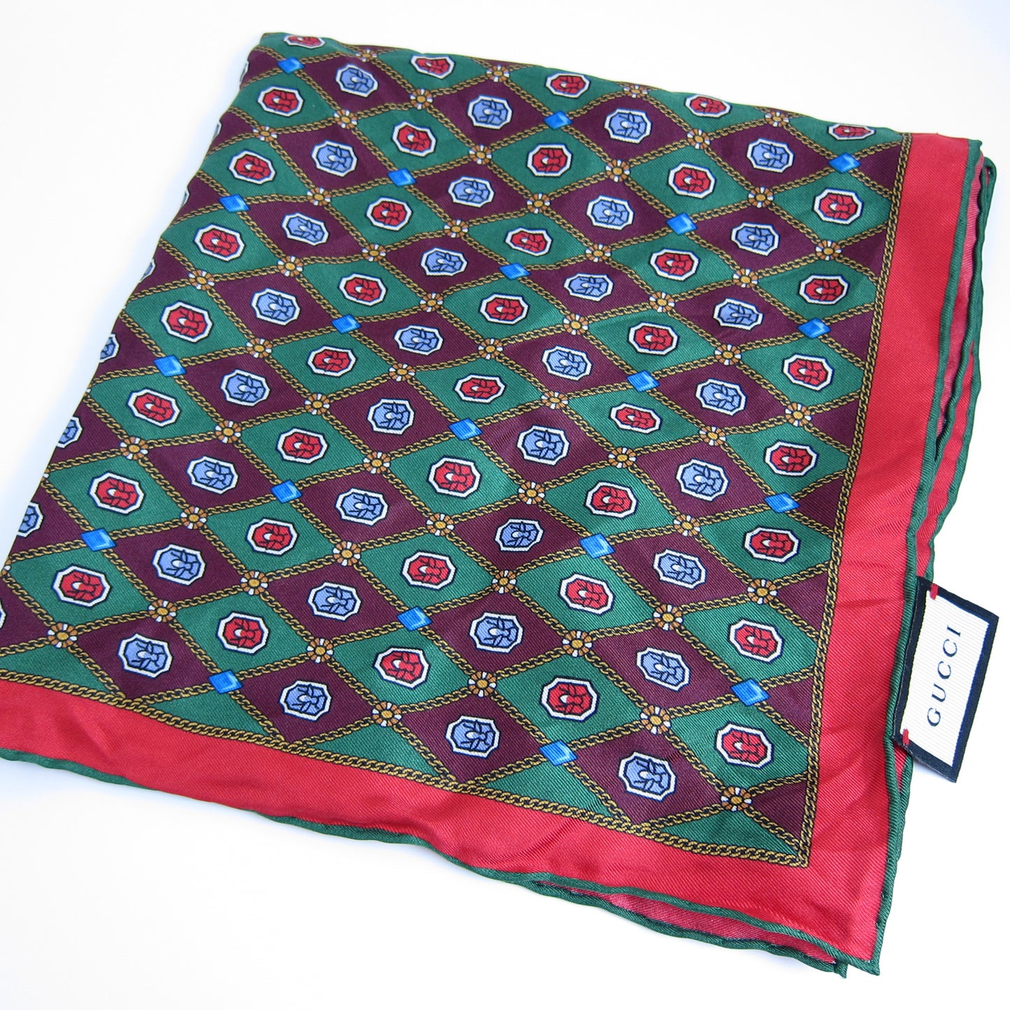 Gucci Vintage Argyle Chain Print Scarf