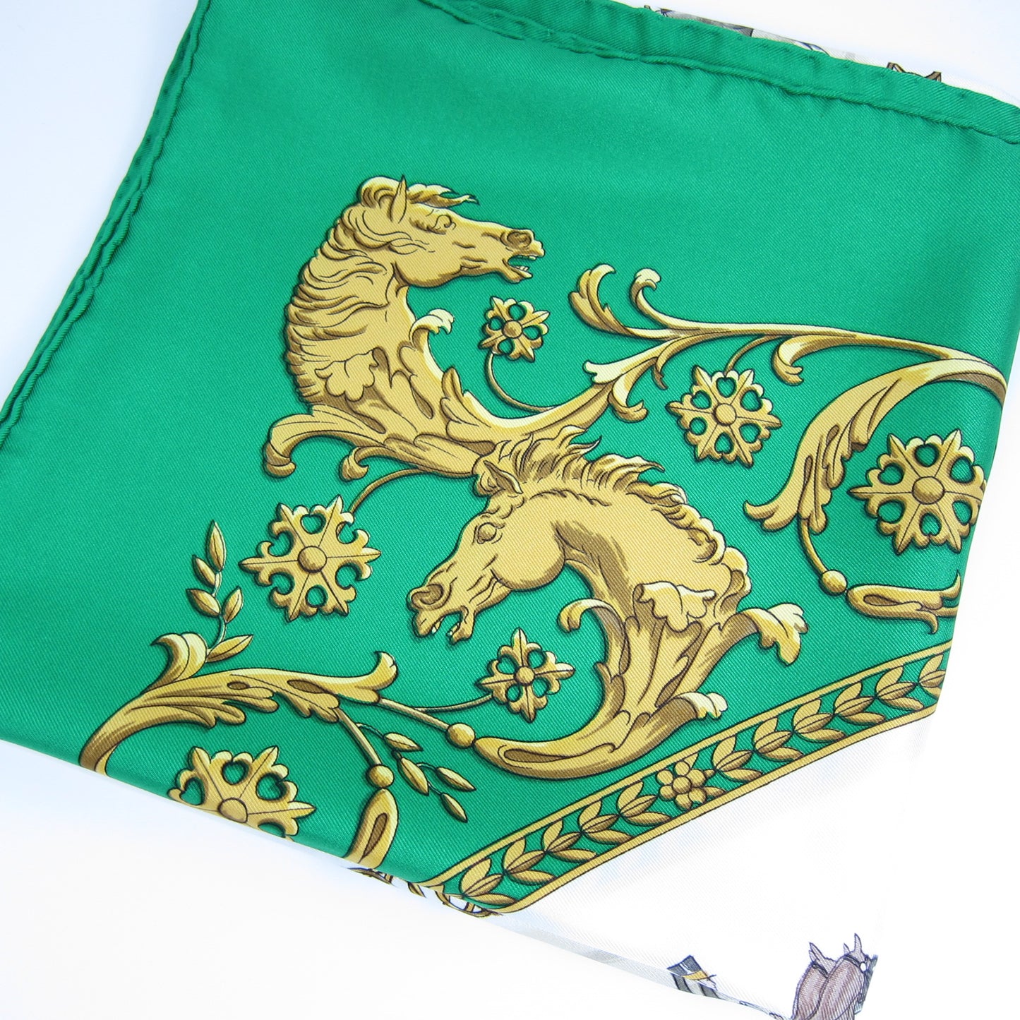 Hermes Vintage La Promenade De Longchamp Silk Scarf