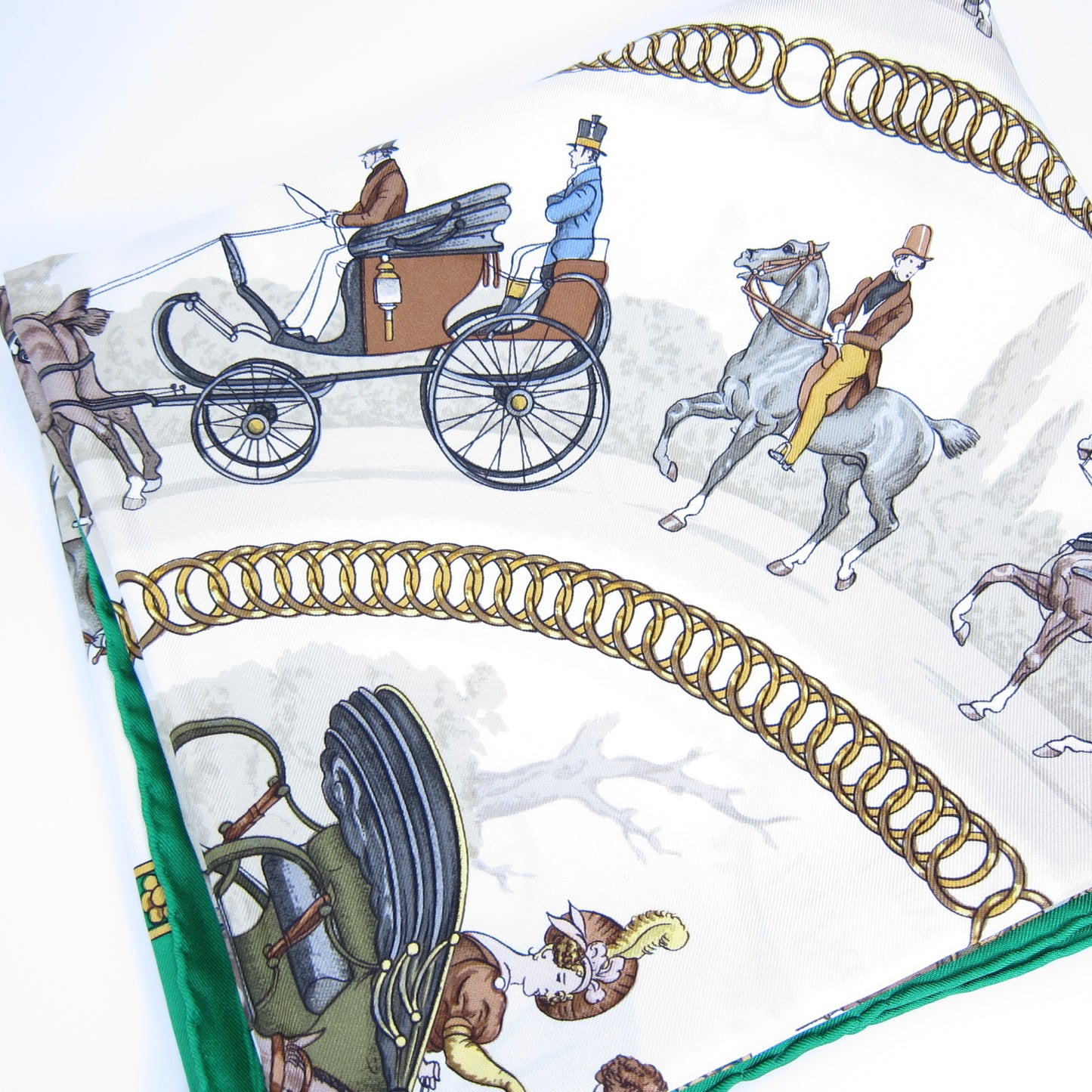 Hermes Vintage La Promenade De Longchamp Silk Scarf