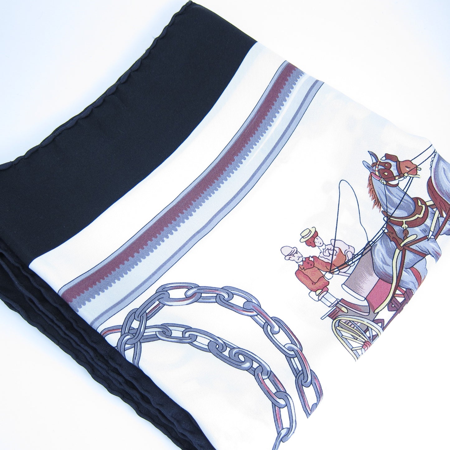 Hermes Vintage Equipages Silk Scarf