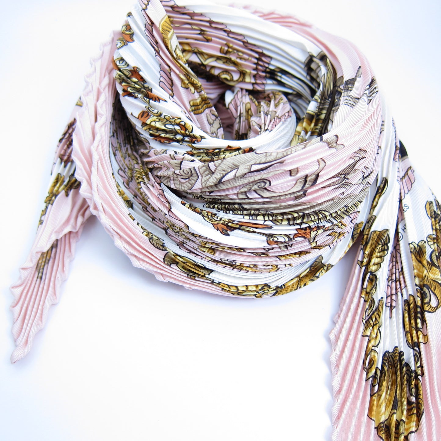 Hermes Vintage Lvdovicvs Magnvs Louis Xiv on A White Horse Silk Scarf