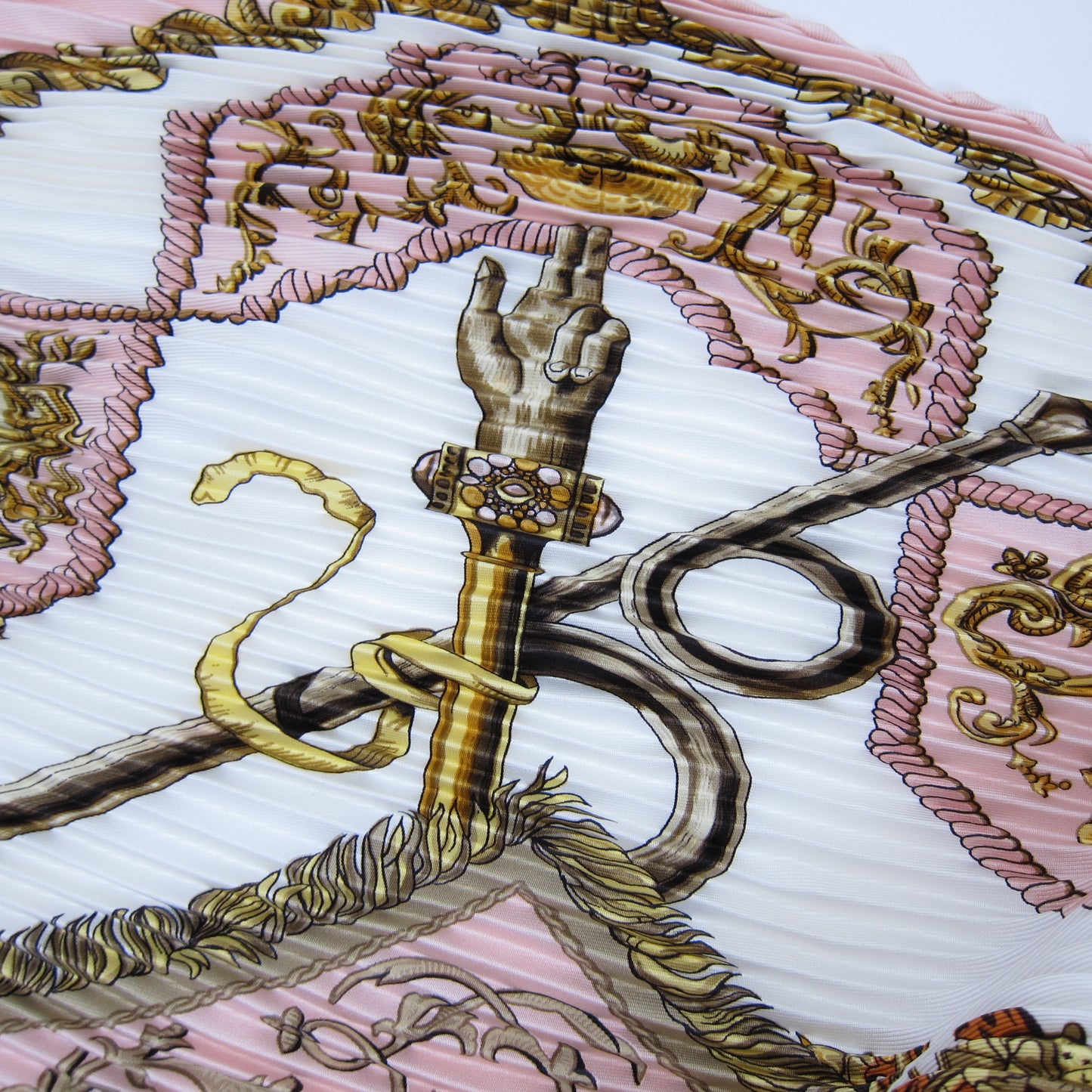 Hermes Vintage Lvdovicvs Magnvs Louis Xiv on A White Horse Silk Scarf