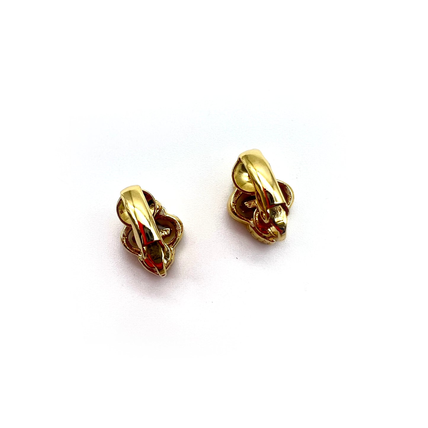 Givenchy Vintage 4G Logo Rhinestone Golden Clip-On Earrings