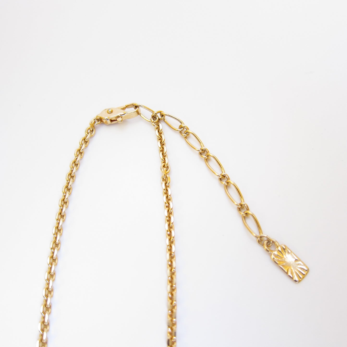 Yves Saint Laurent Vintage YSL Logo and Heart with Rhinestone Golden Necklace