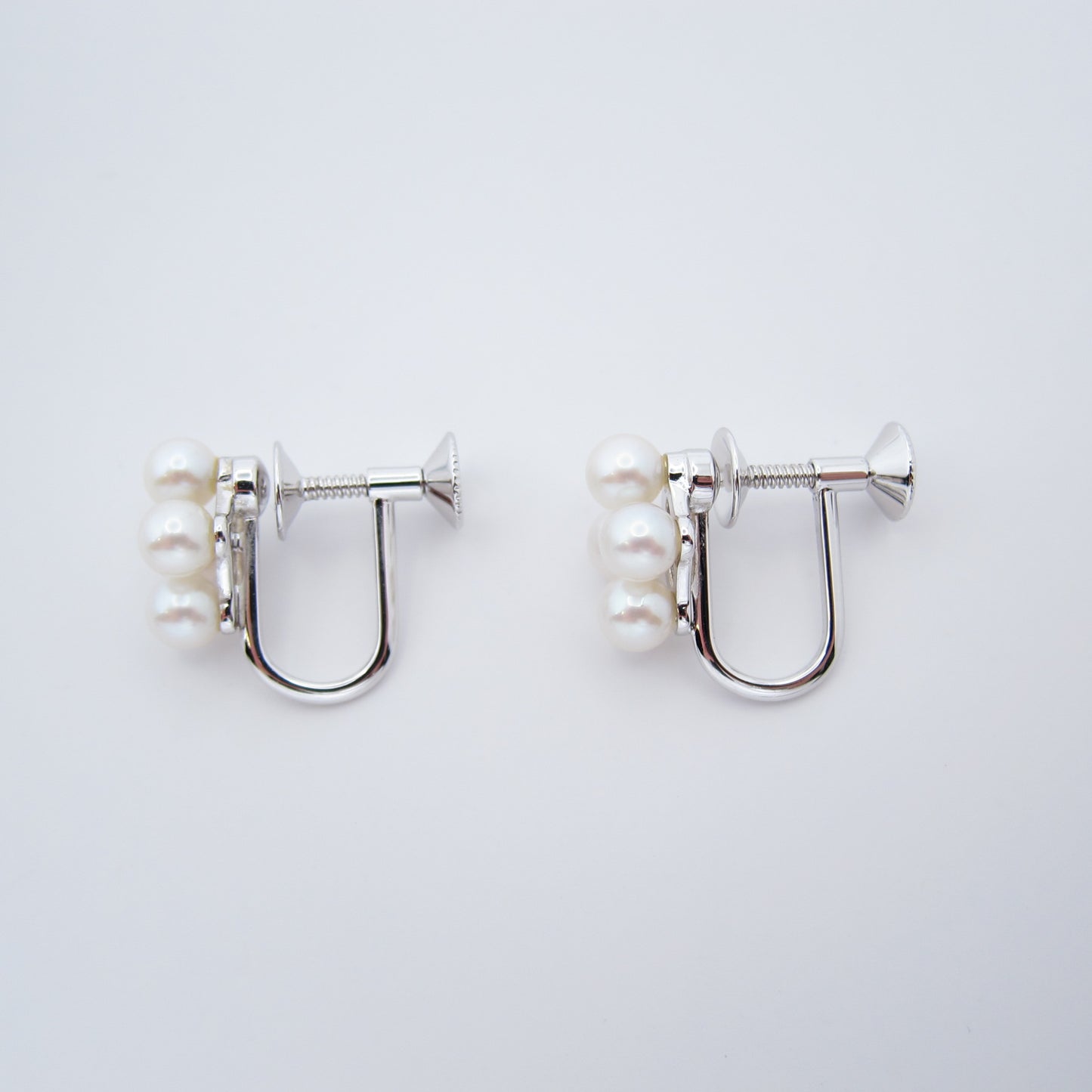 Mikimoto Vintage Akoya Pearl Silver Clip-on Earrings