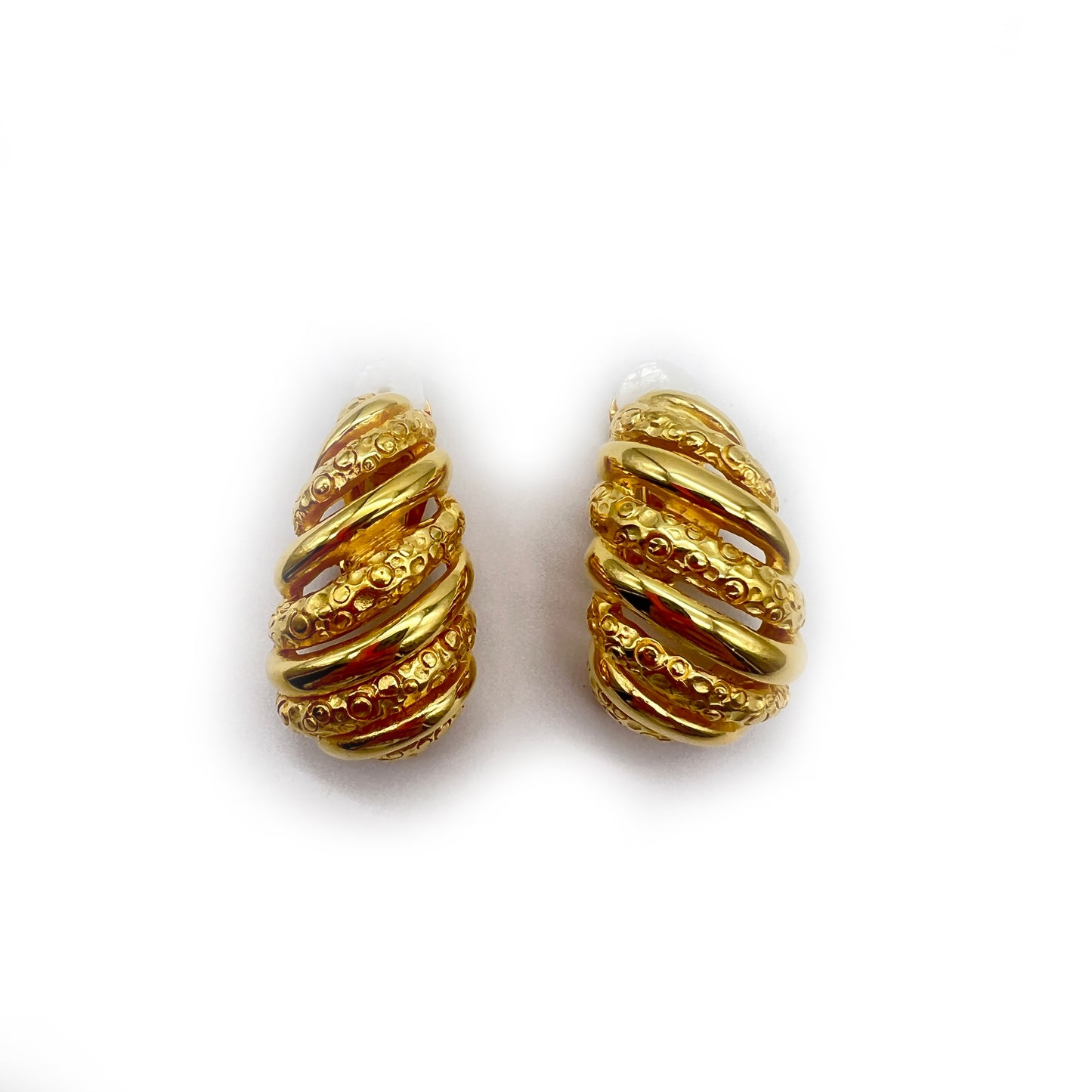 Givenchy Vintage Golden Twisted Clip-On Earrings