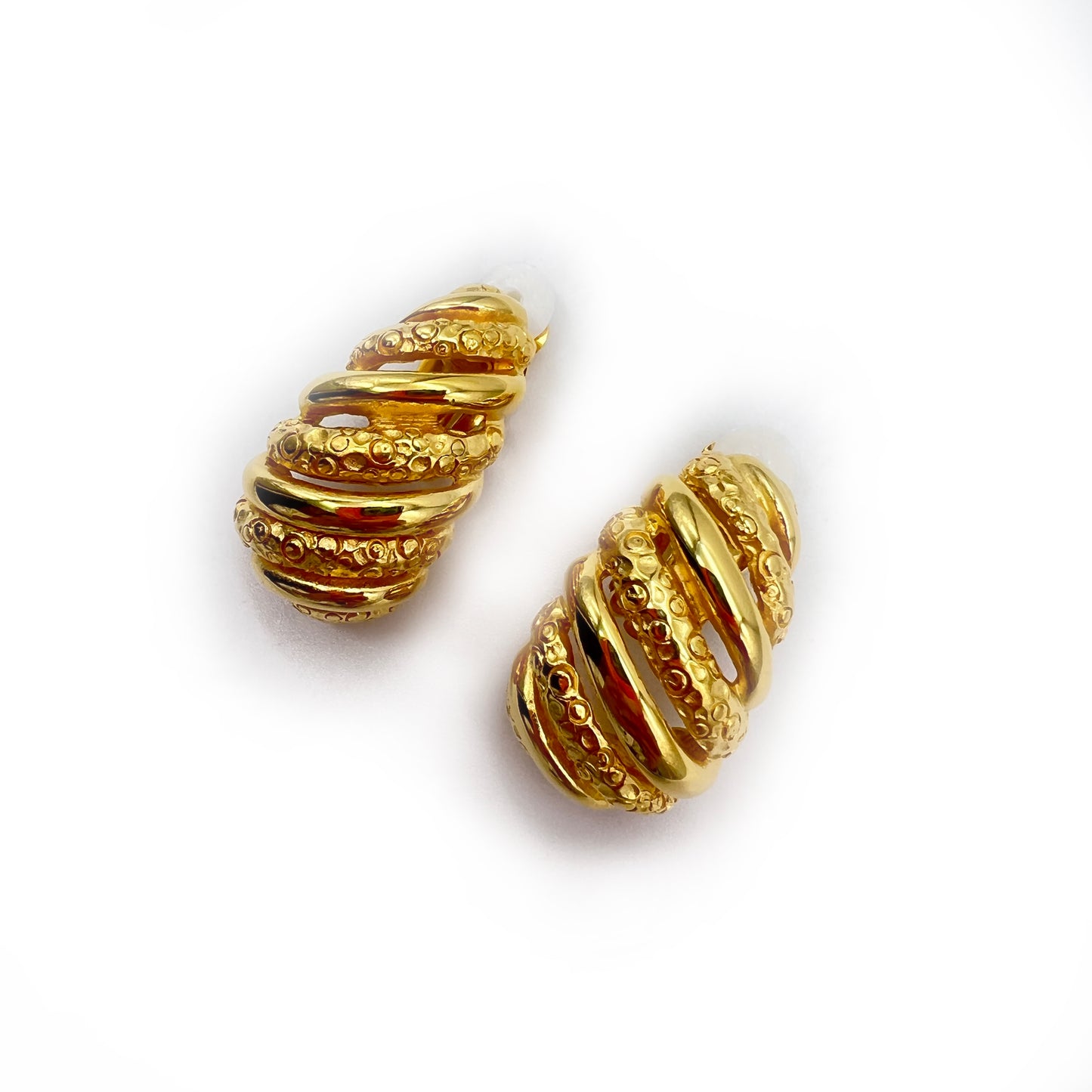 Givenchy Vintage Golden Twisted Clip-On Earrings
