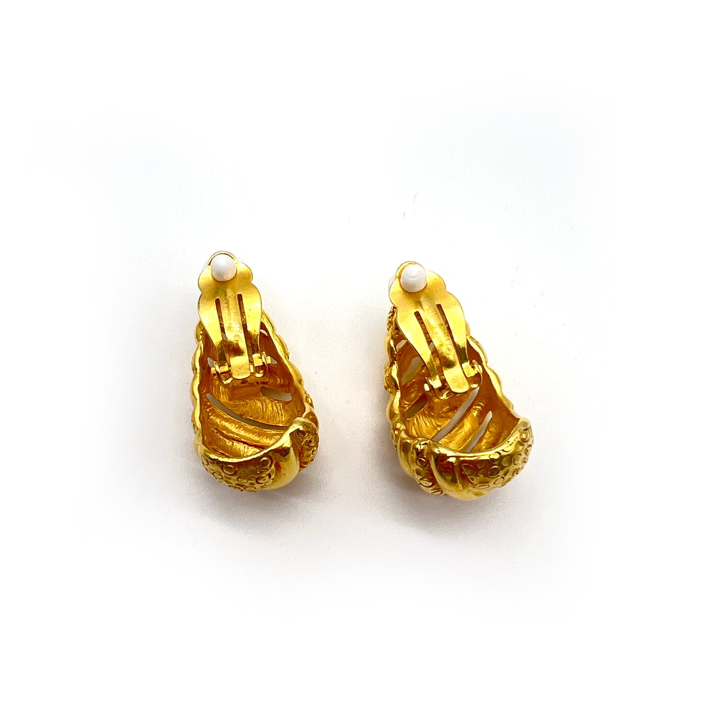 Givenchy Vintage Golden Twisted Clip-On Earrings