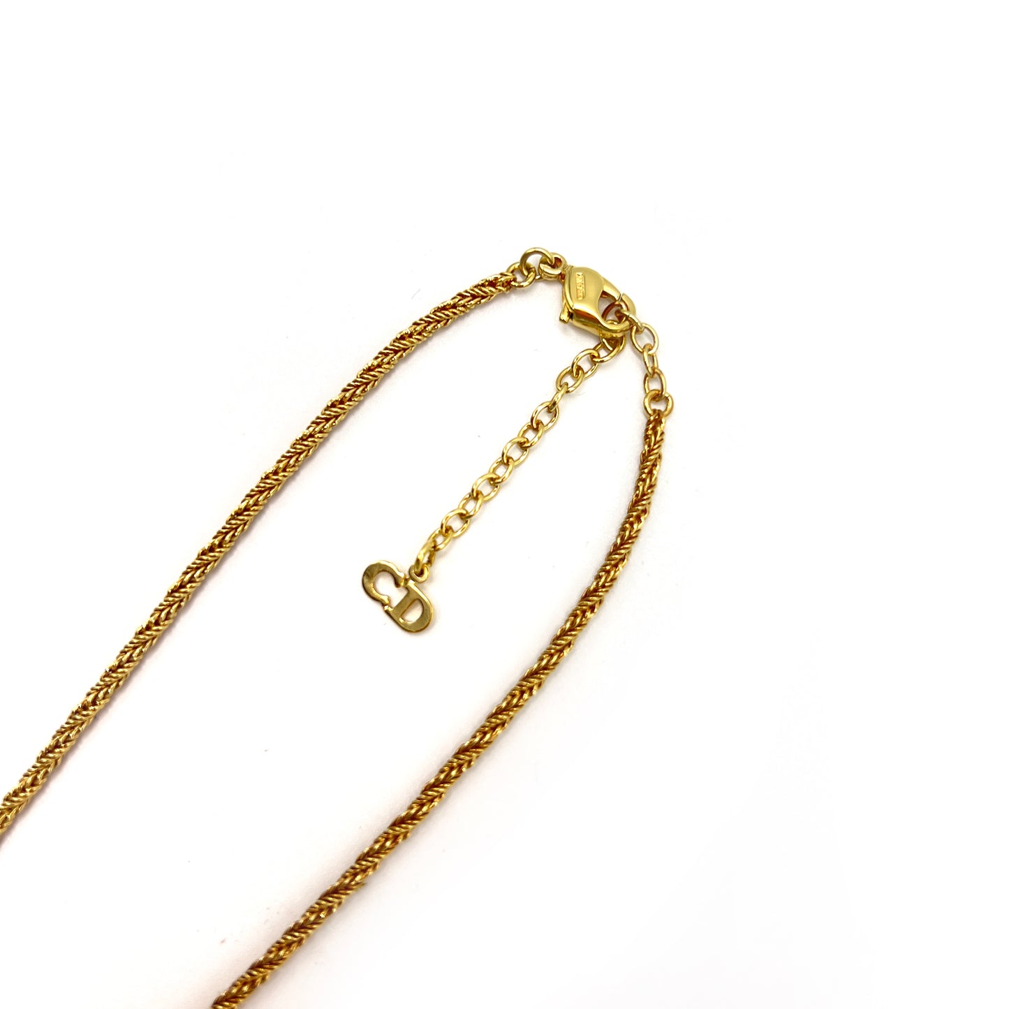 Christian Dior Vintage Blue Color Stone Golden Necklace