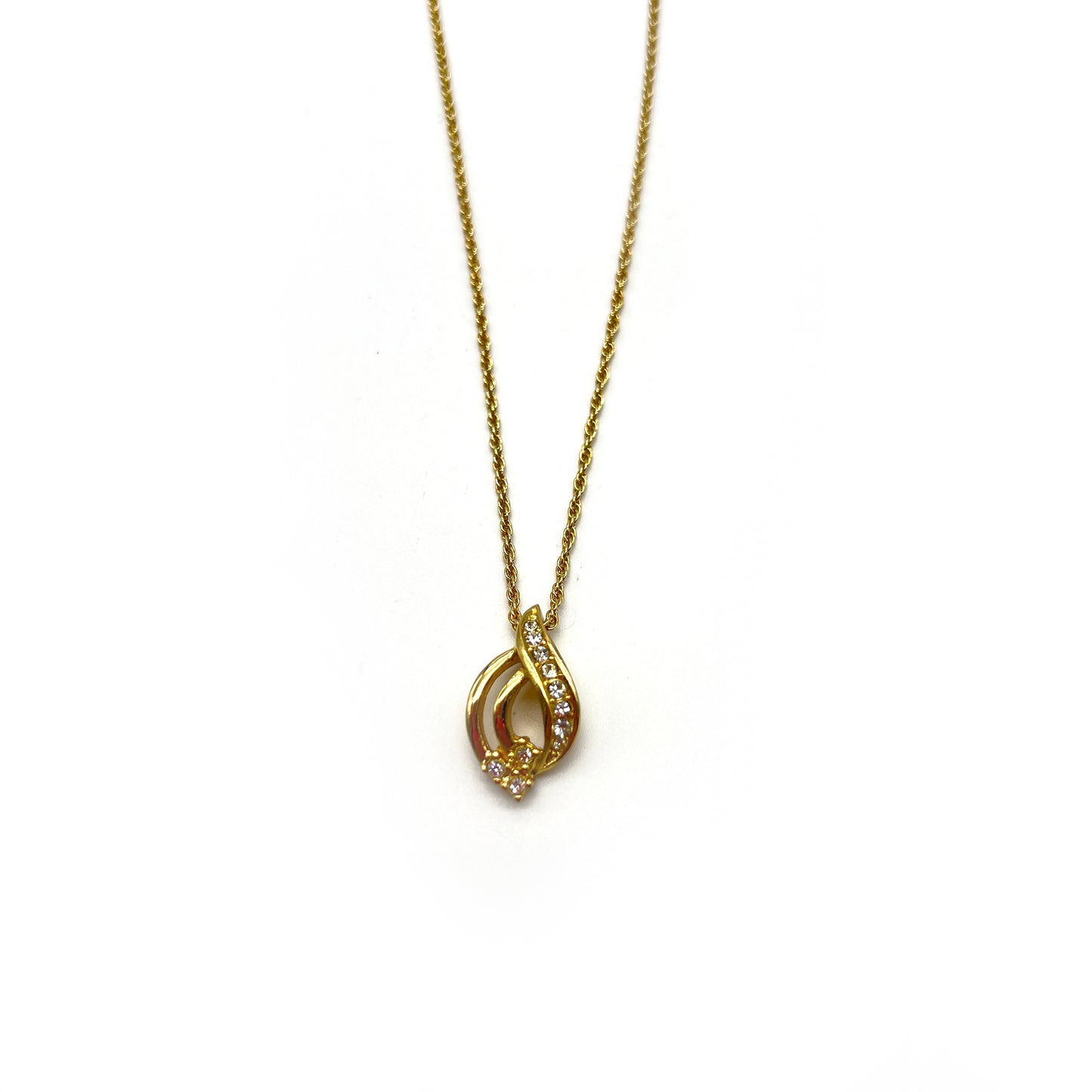 Christian Dior Vintage Rhinestone Golden Necklace
