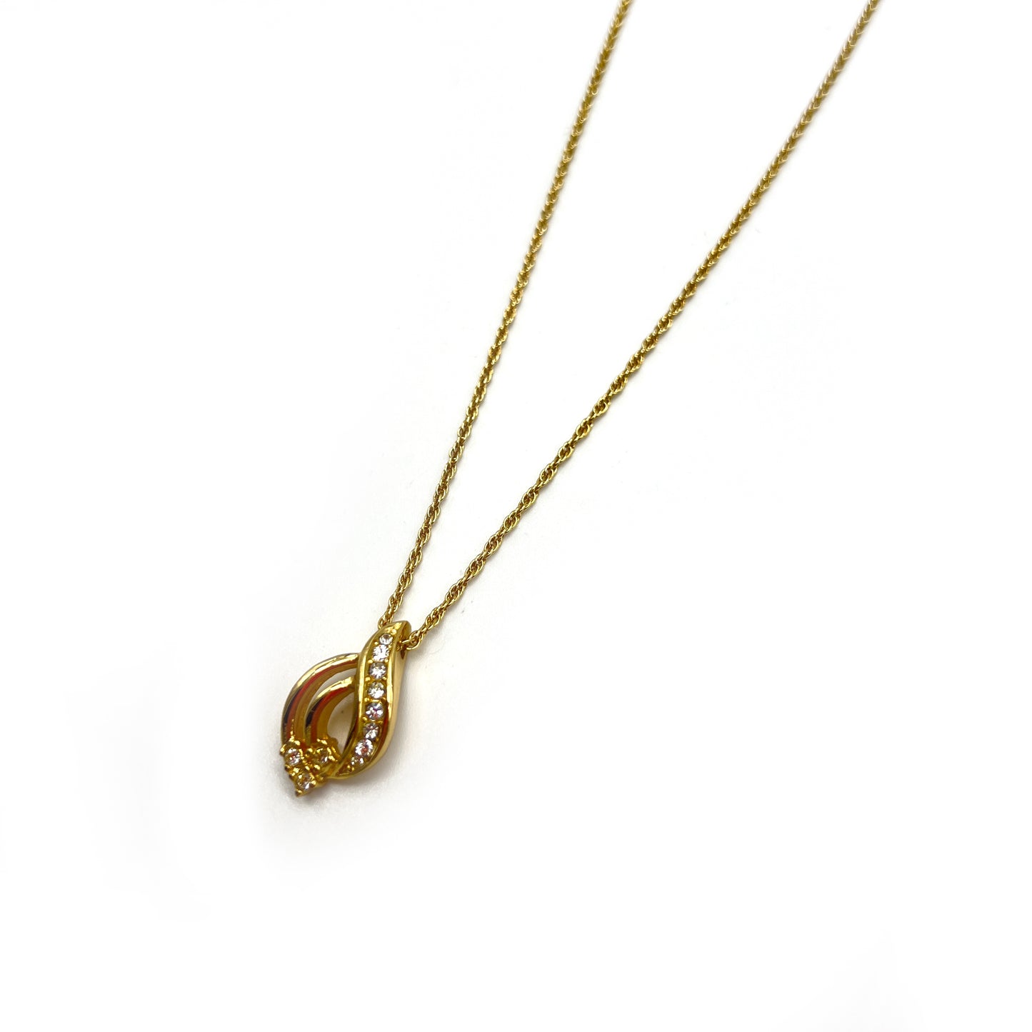 Christian Dior Vintage Rhinestone Golden Necklace