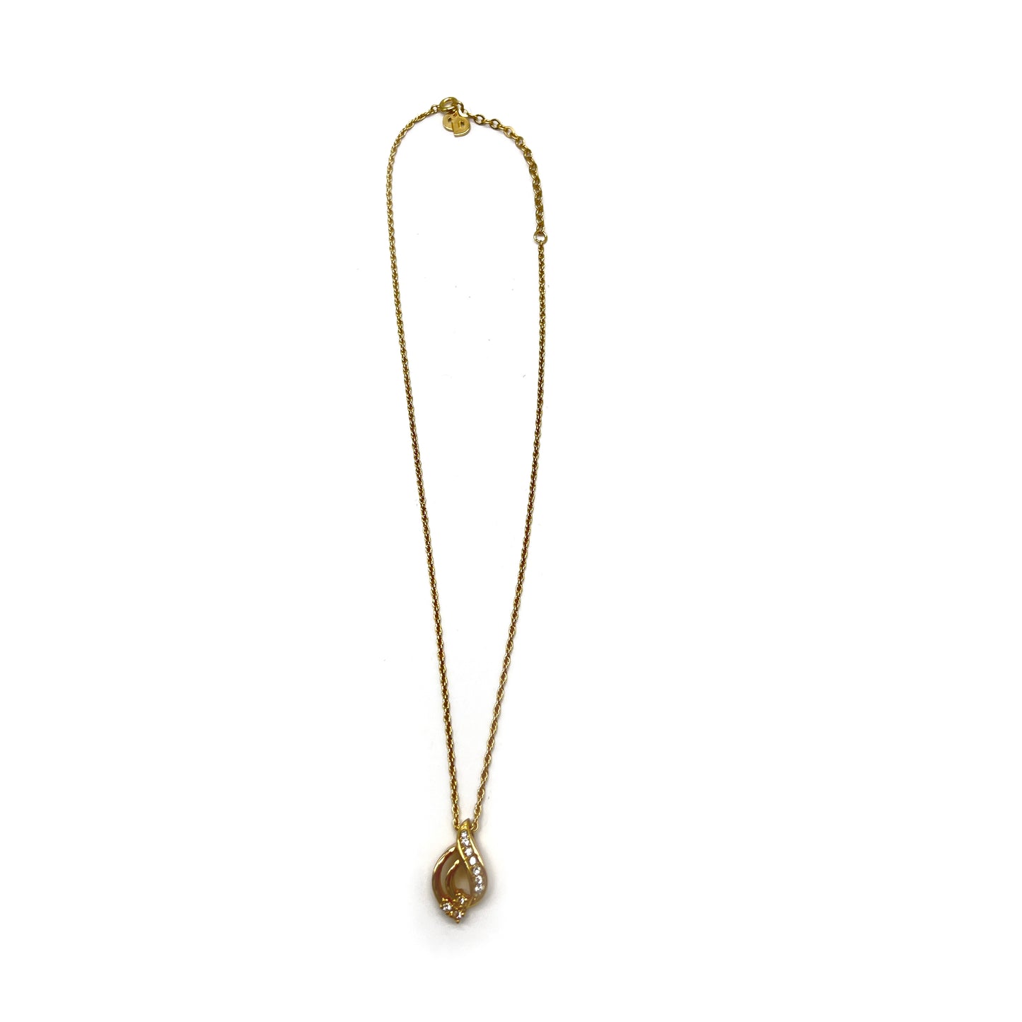 Christian Dior Vintage Rhinestone Golden Necklace