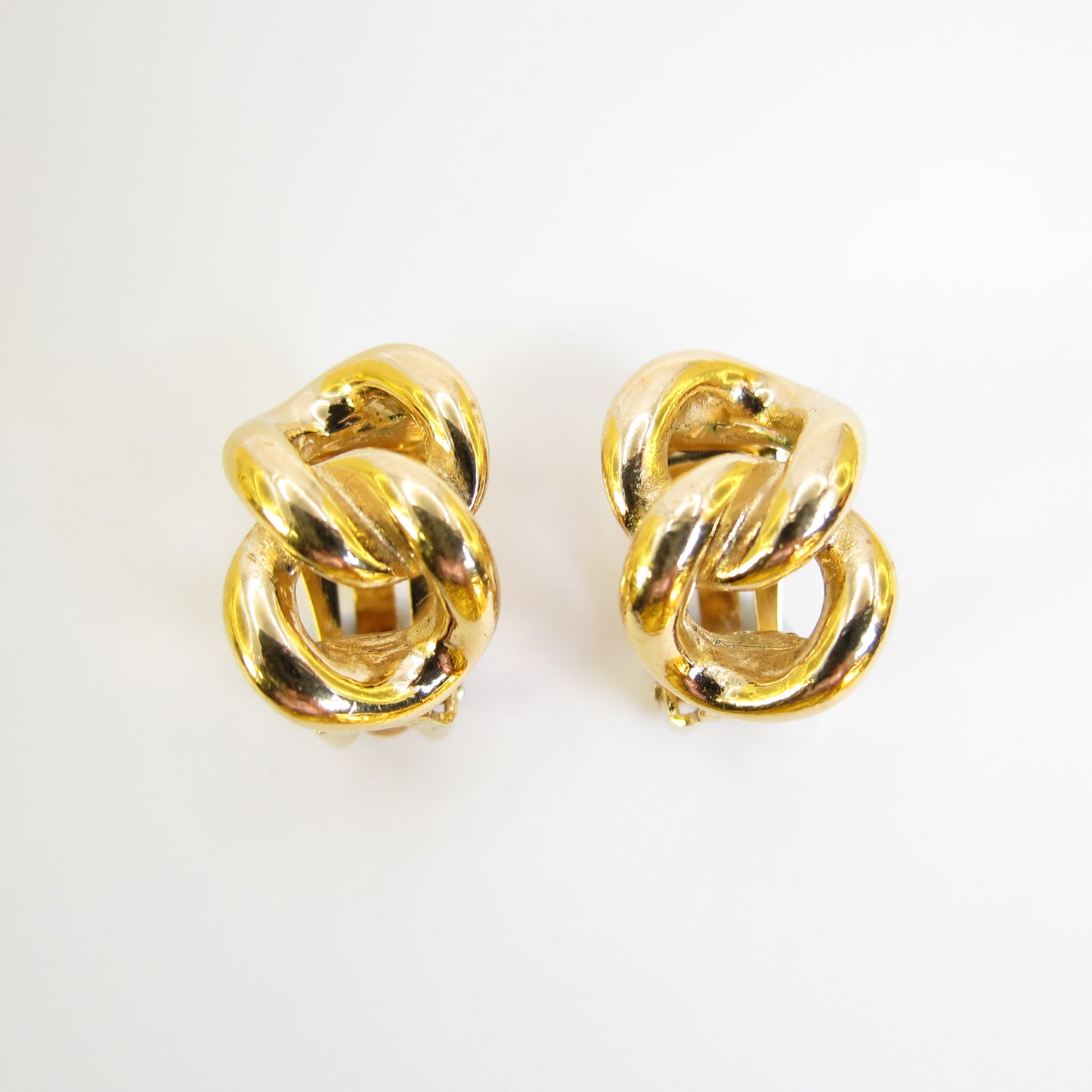 Christian Dior Vintage Link Golden Clip-on Earrings