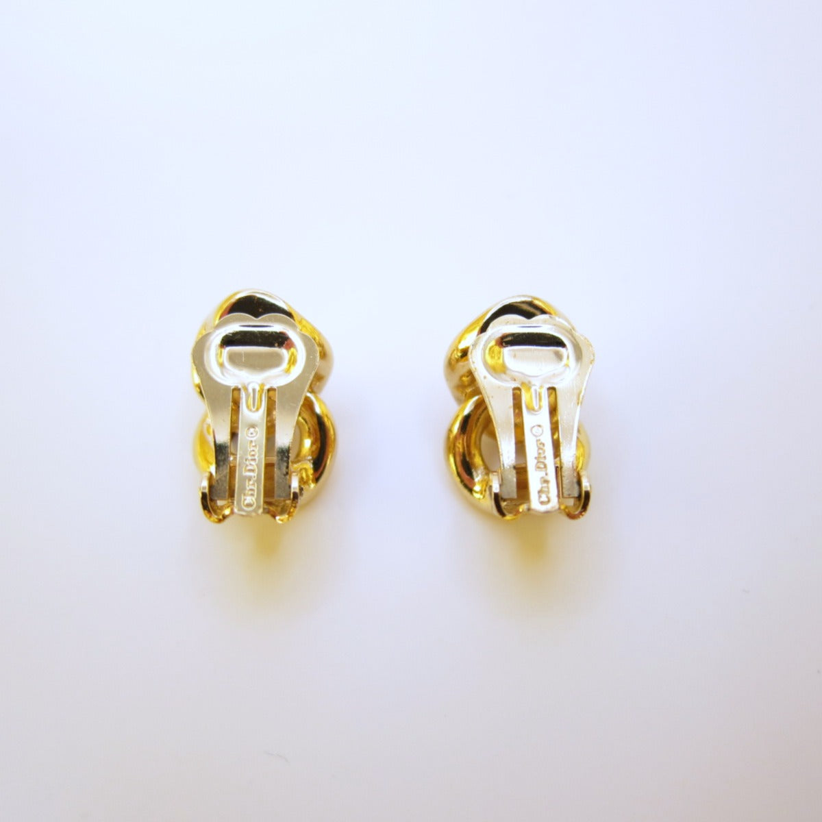 Christian Dior Vintage Link Golden Clip-on Earrings
