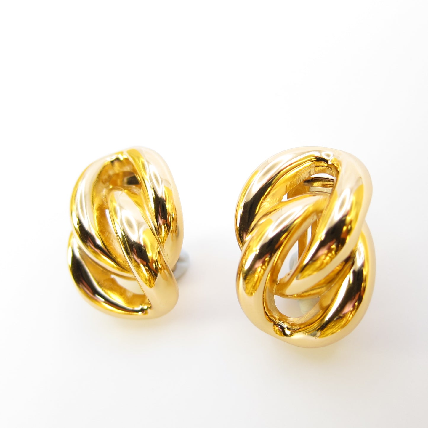 Christian Dior Vintage Link Golden Clip-on Earrings