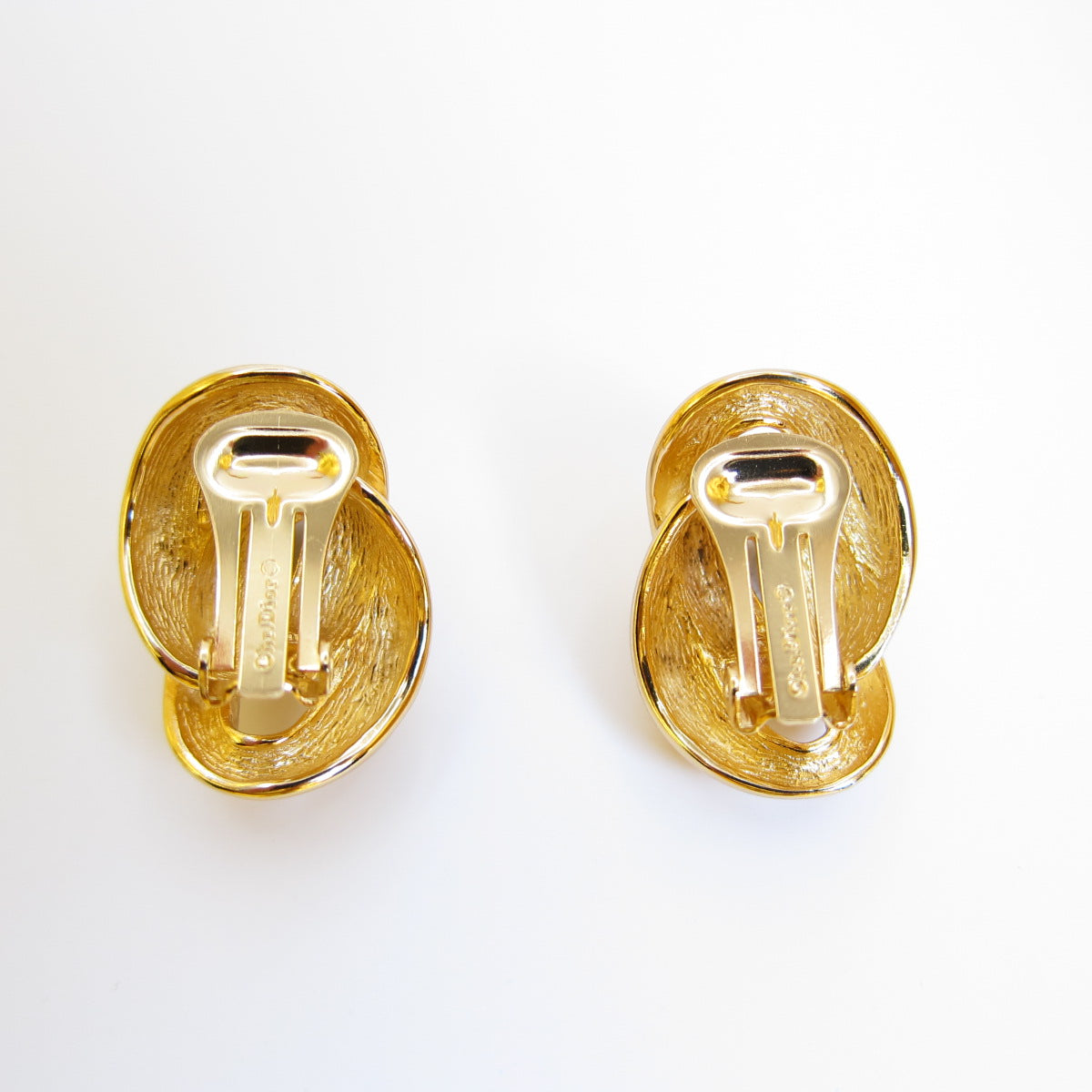 Christian Dior Vintage Link Golden Clip-on Earrings