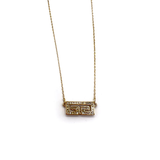 Givenchy Vintage Double G Logo With Rhinestone Golden Necklace
