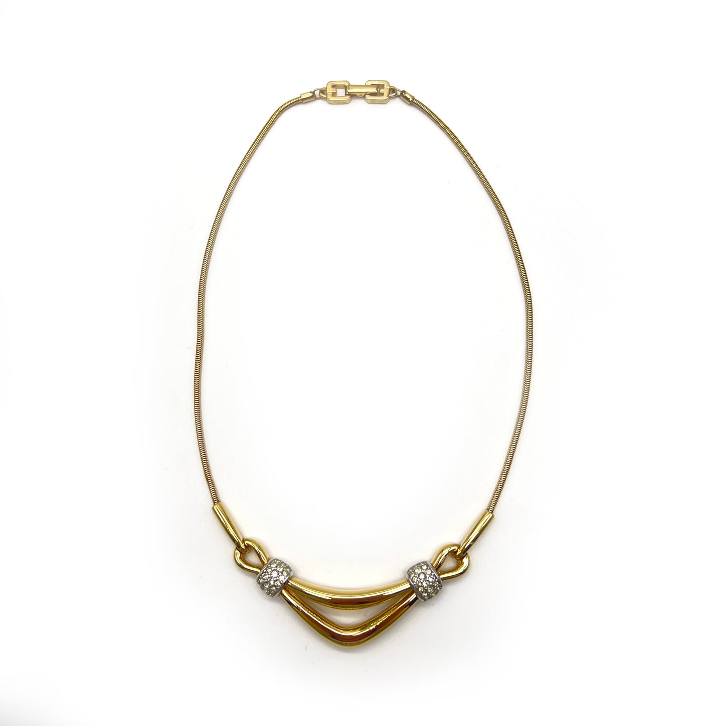 Givenchy Vintage Rhinestone Golden Necklace