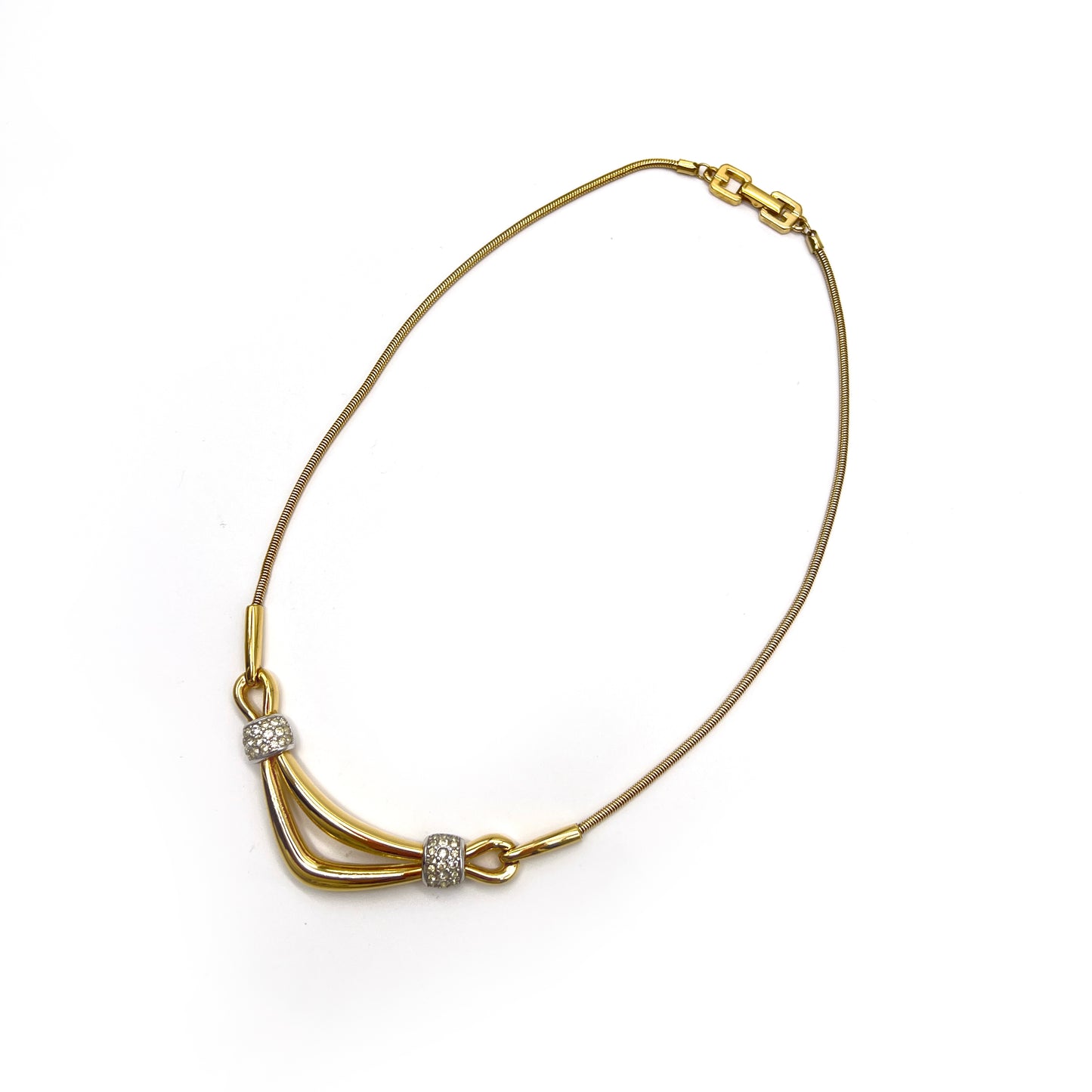 Givenchy Vintage Rhinestone Golden Necklace