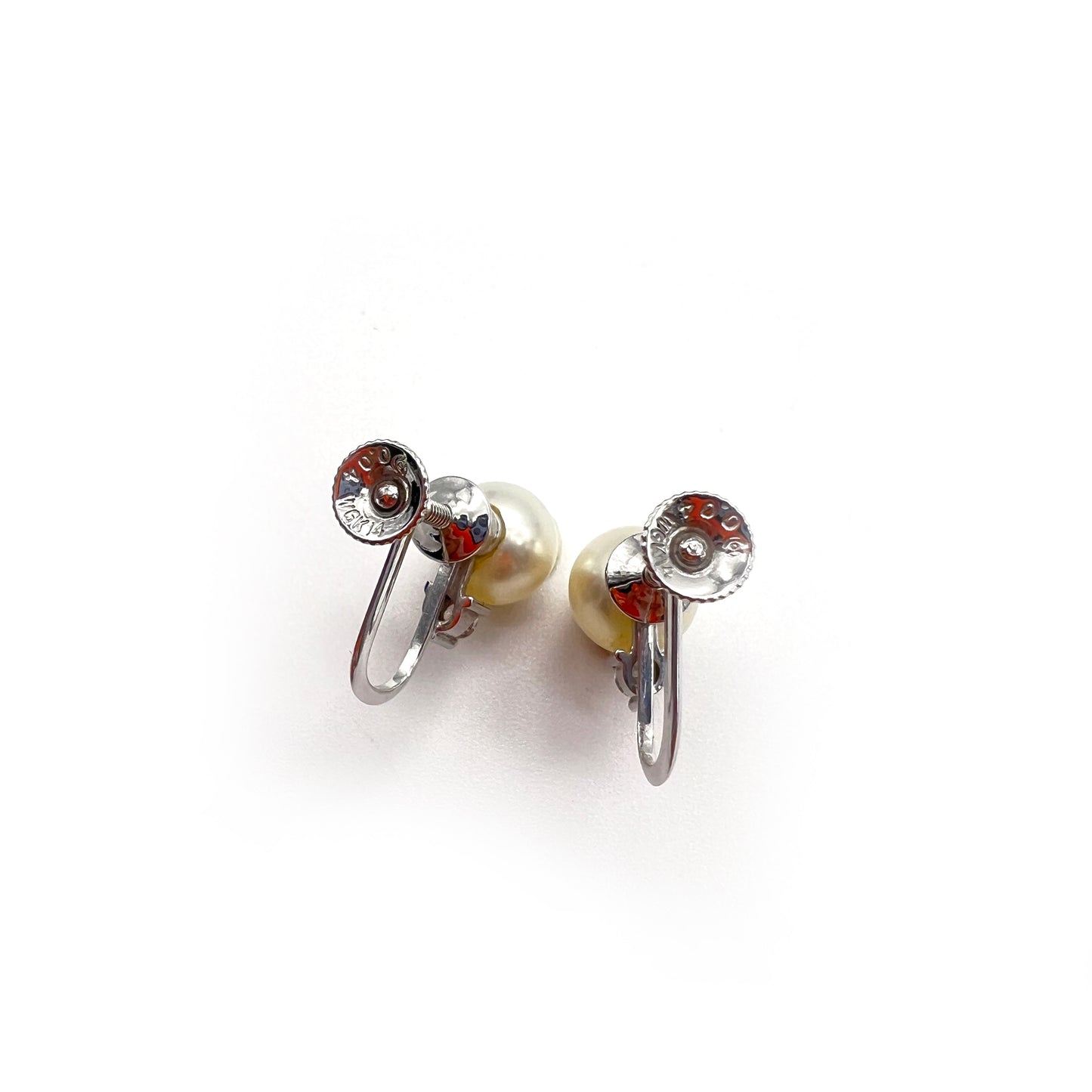 Tasaki Vintage Pearl With Diamond White Gold K14 Clip-On Earrings