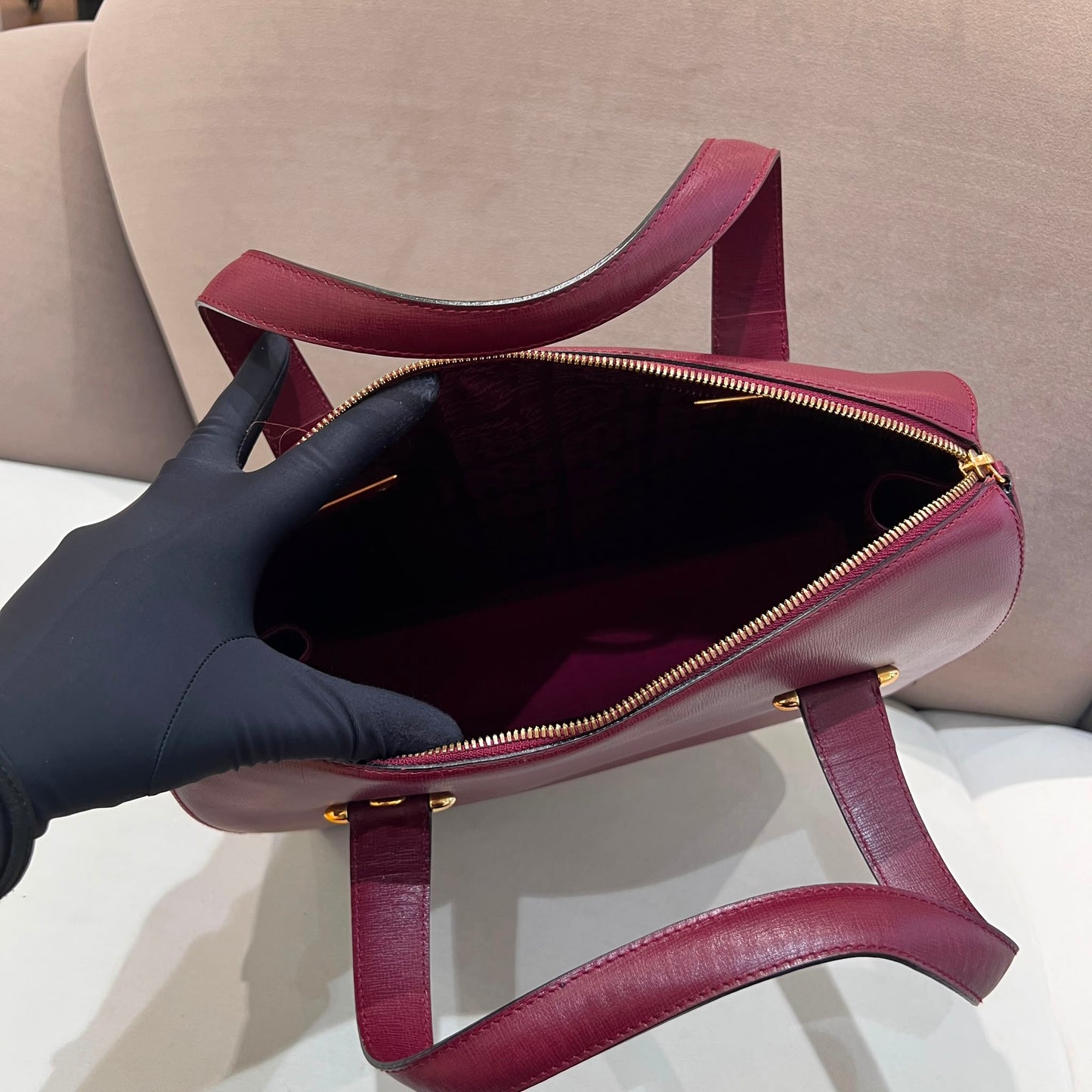 Cartier Vintage Mast De Cartier Bordeaux Leather Handbag