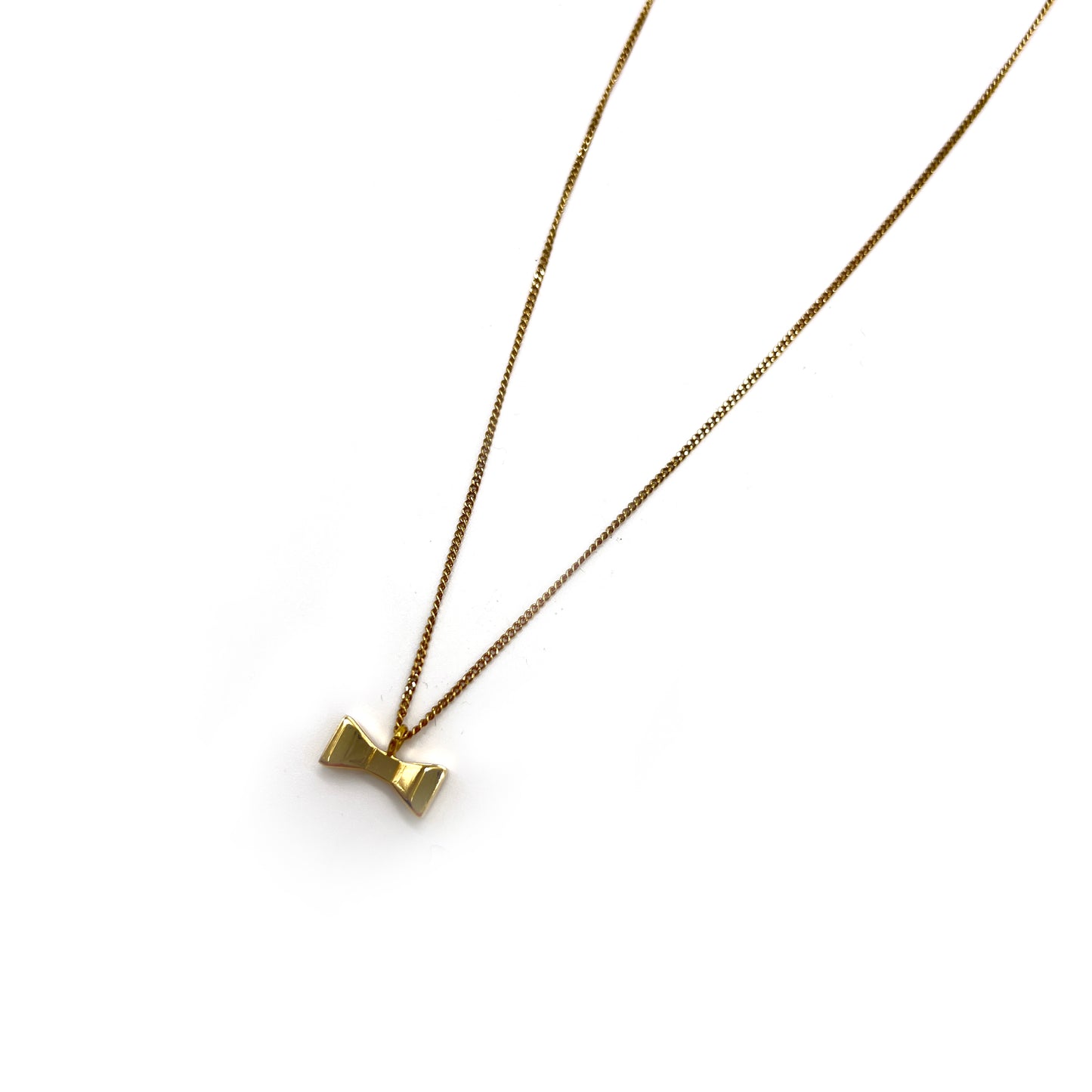 Chloe Vintage Bow Shape Pendant With Golden Necklace
