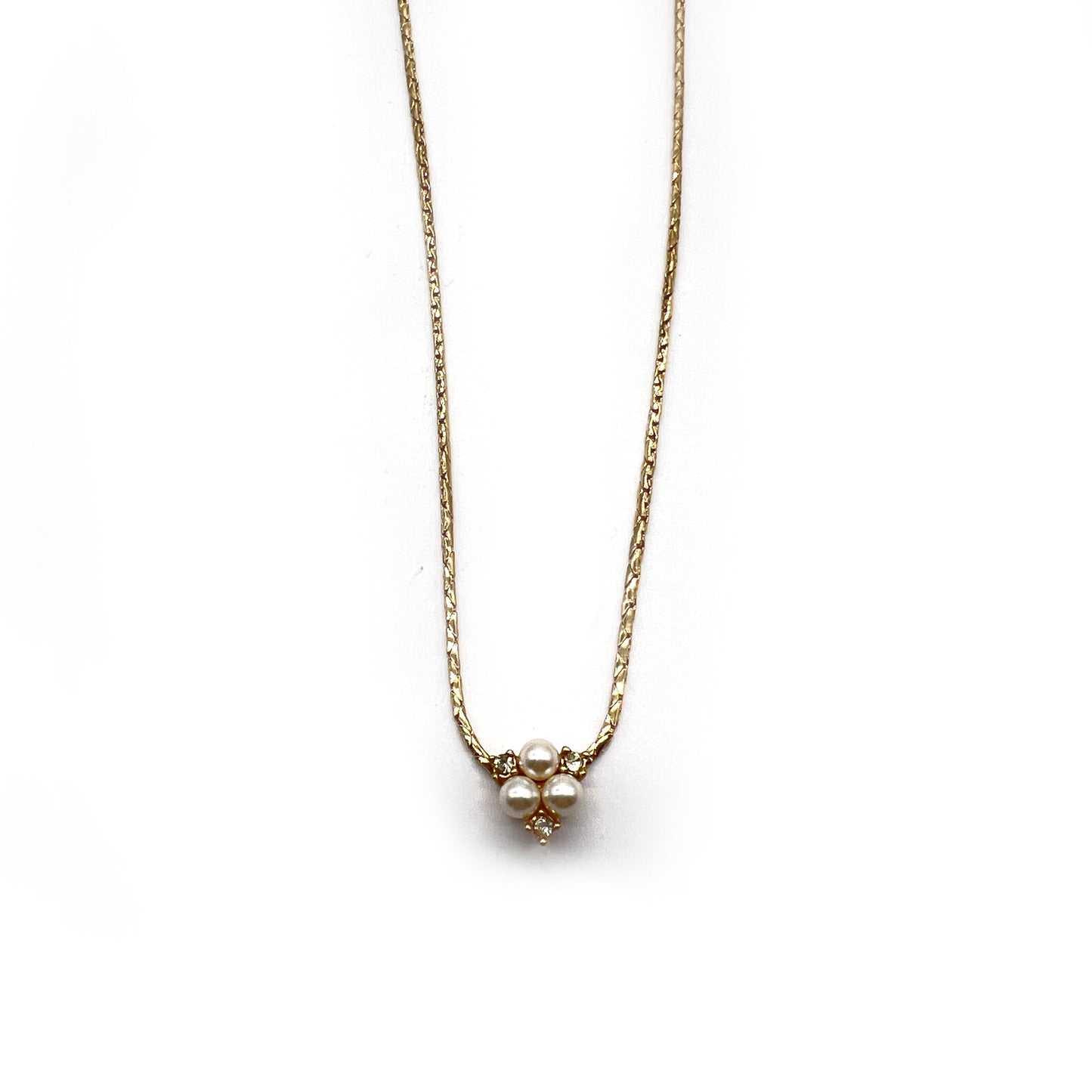 Christian Dior Vintage Pearl And Rhinestone Golden Necklace