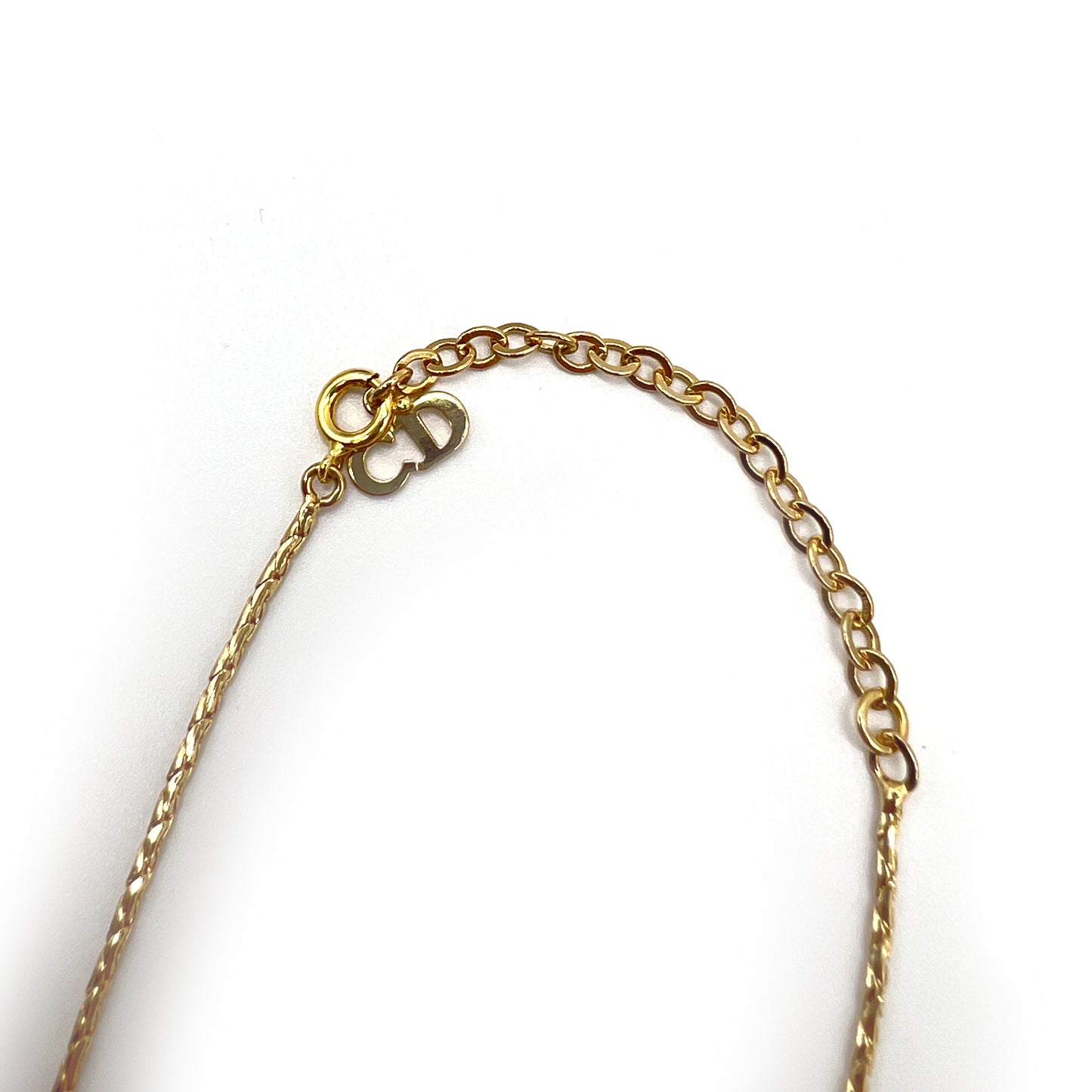 Christian Dior Vintage Pearl And Rhinestone Golden Necklace