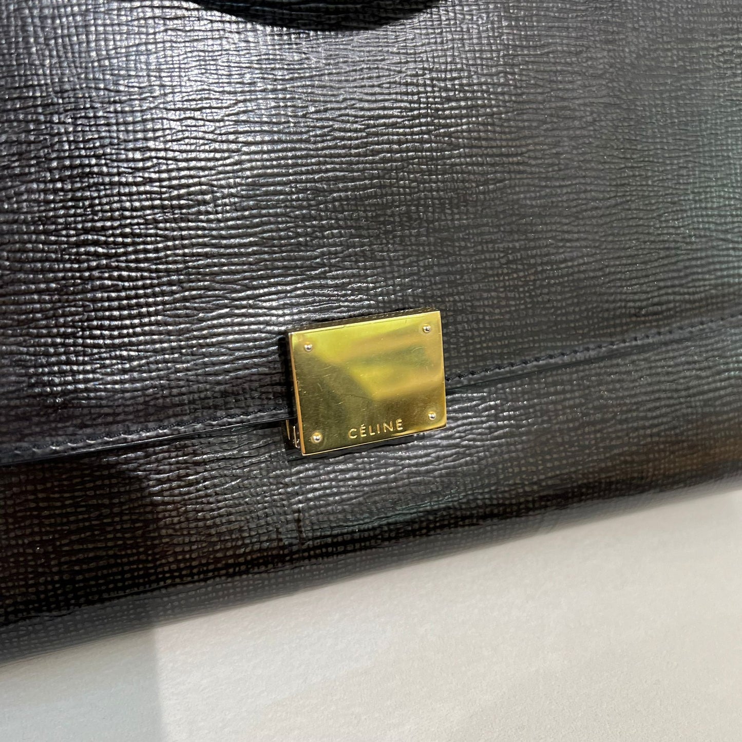Celine Vintage 2 Way Bag With Two Black Leather Handbag