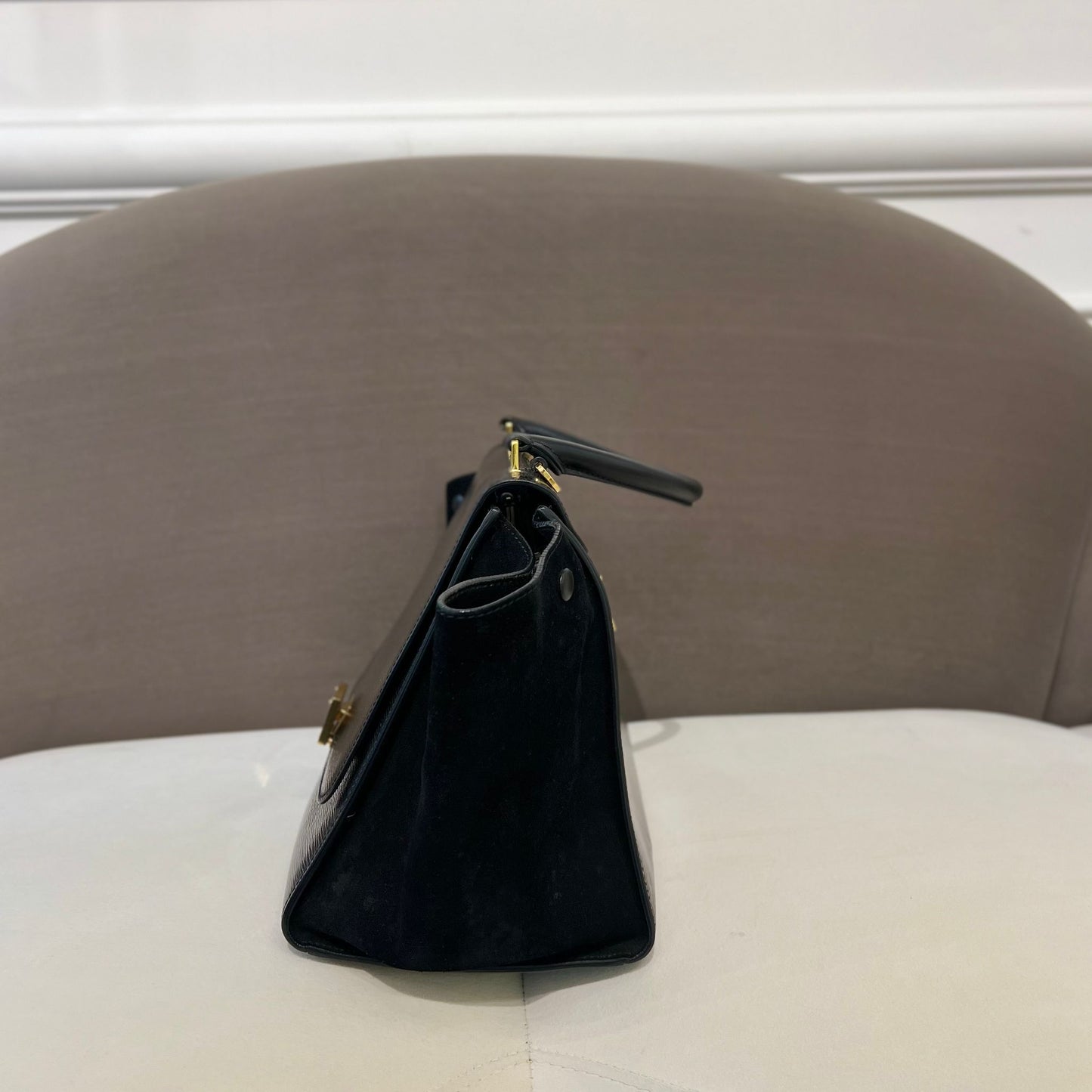 Celine Vintage 2 Way Bag With Two Black Leather Handbag