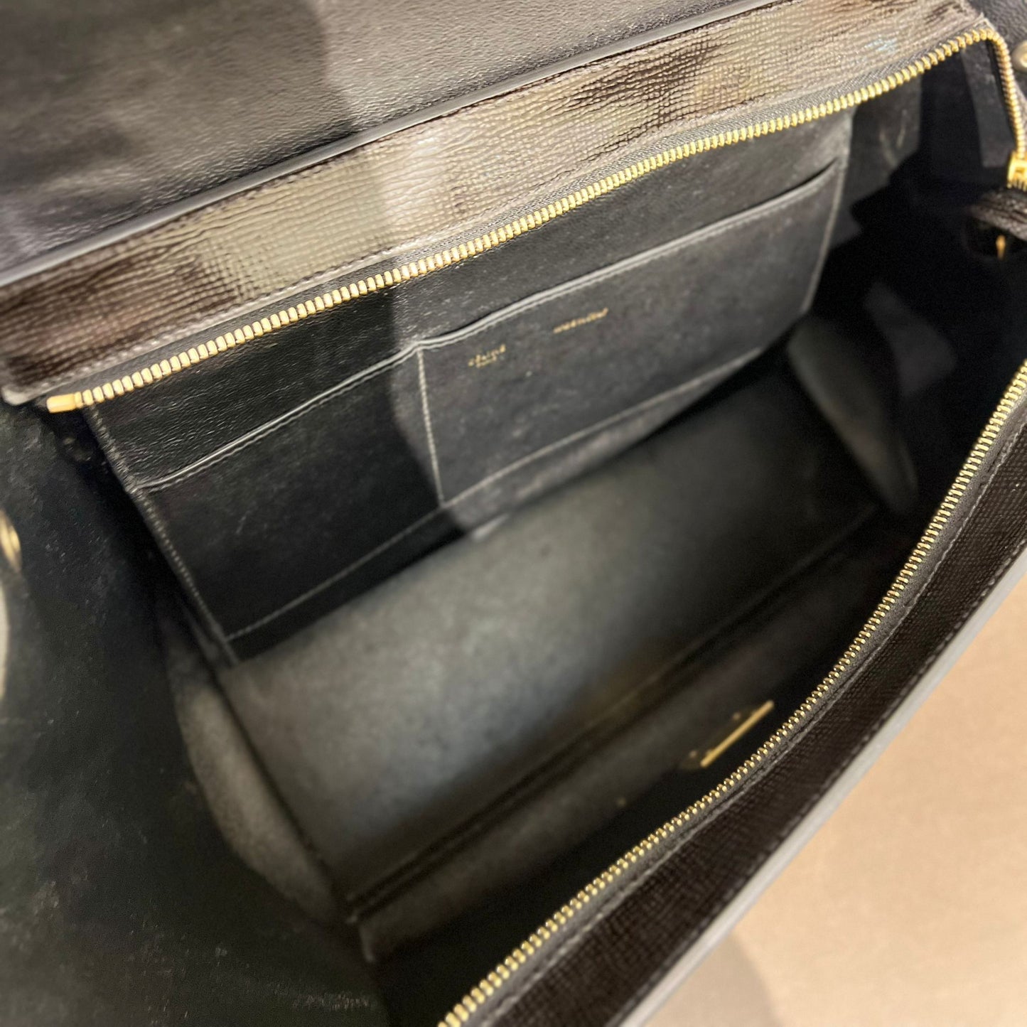 Celine Vintage 2 Way Bag With Two Black Leather Handbag