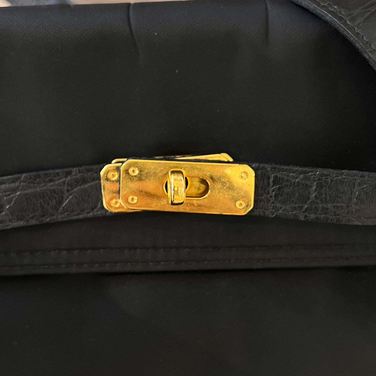 Versace Vintage Black Satin Medusa Medallion Handle Bag