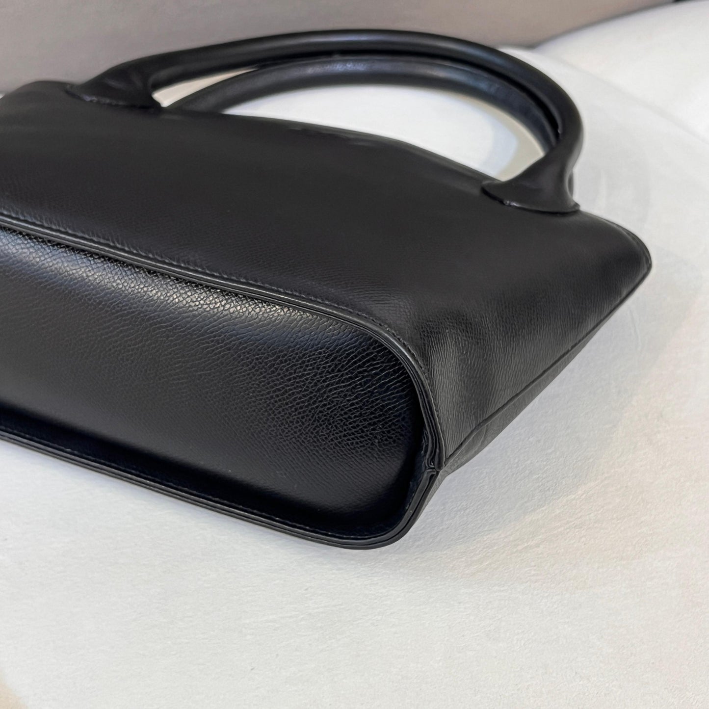 Valentino Garavani Vintage Black Leather Tassel Handle Bag