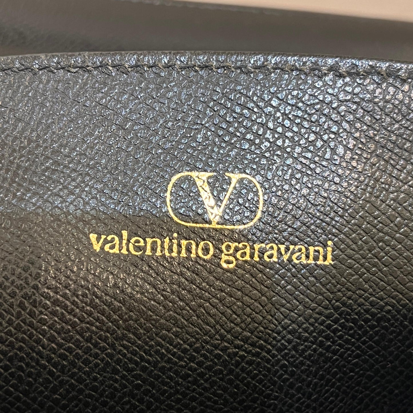 Valentino Garavani Vintage Black Leather Tassel Handle Bag