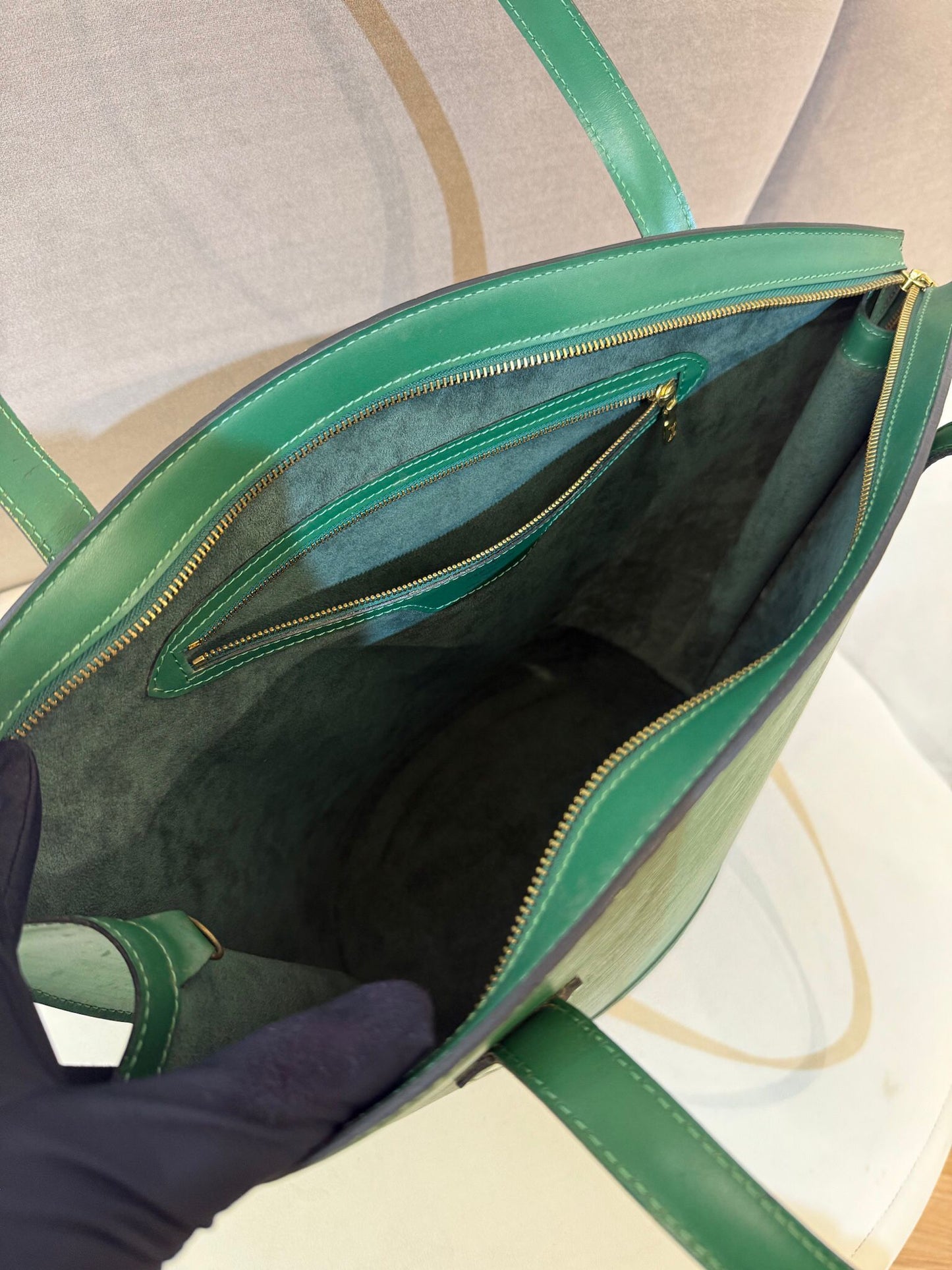 Louis Vuitton Vintage Saint Jacques Poignier Long Epi Borneo Green Tote Bag