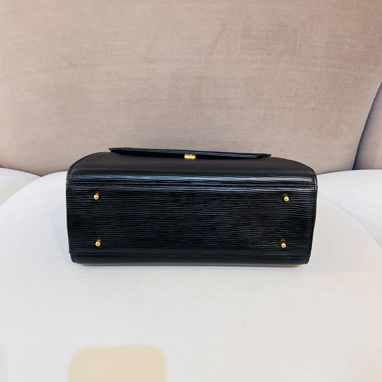 Valentino Garavani Vintage Black Epi Leather Top Handle Bag