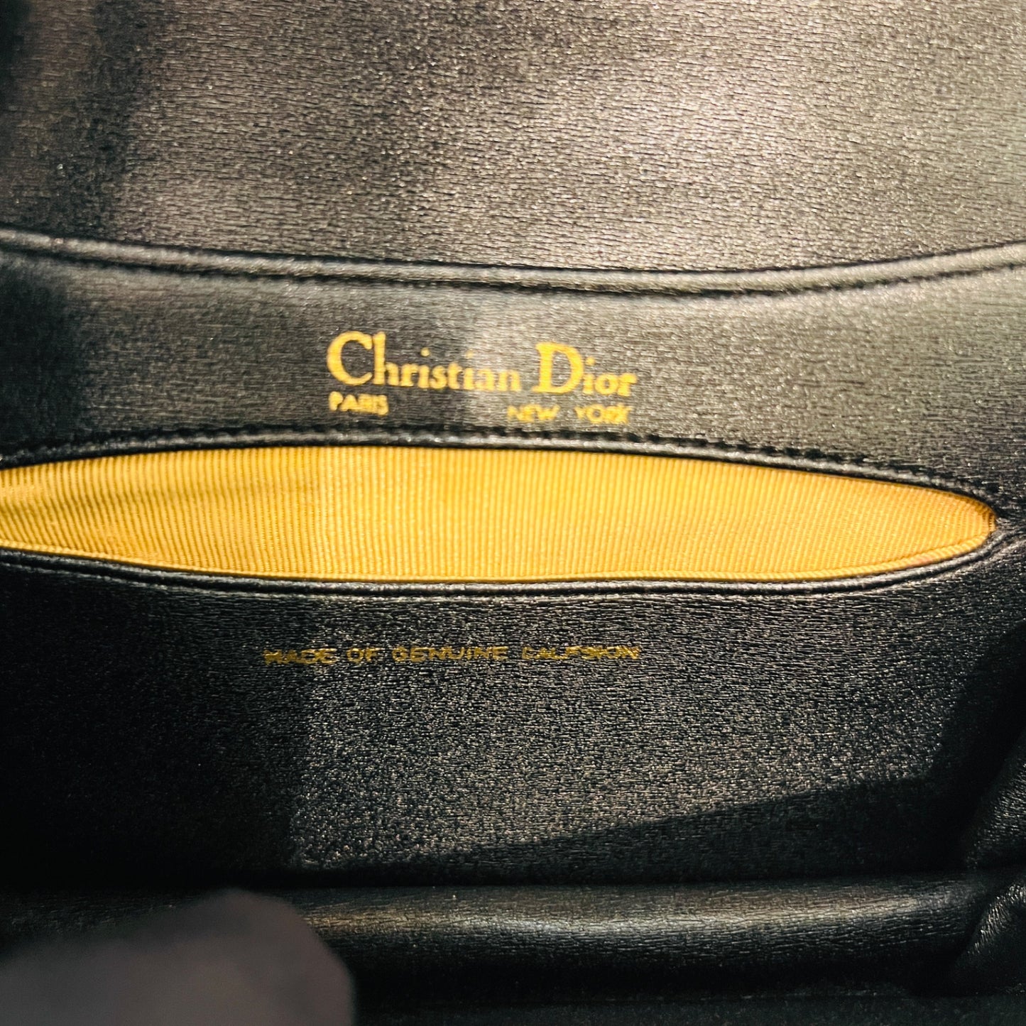 Christian Dior Vintage Black Leather Cd Buckle Shoulder Bag
