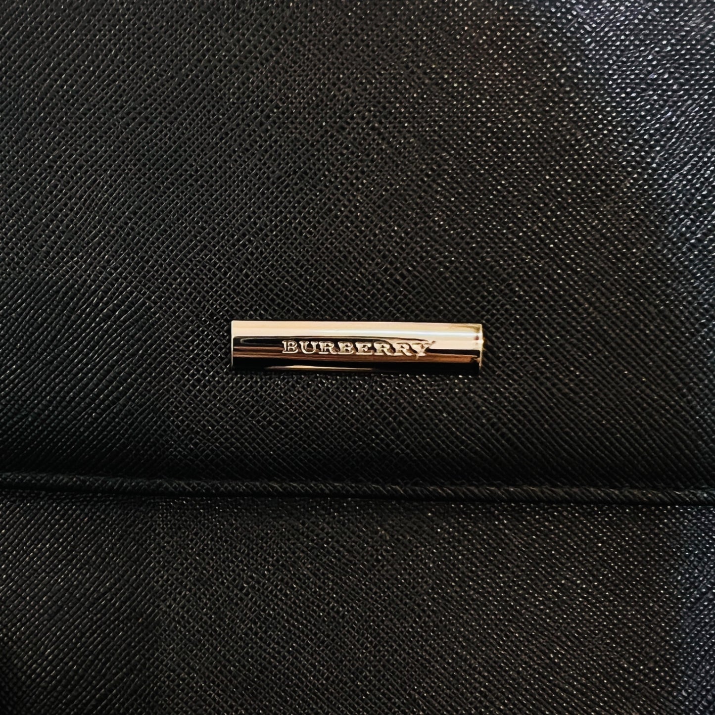 Burberry Vintage Black Leather Structured Handbag
