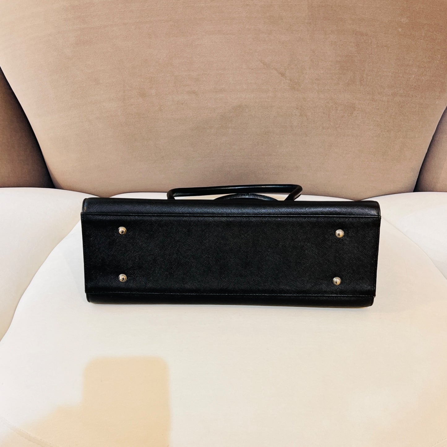 Burberry Vintage Black Leather Structured Handbag