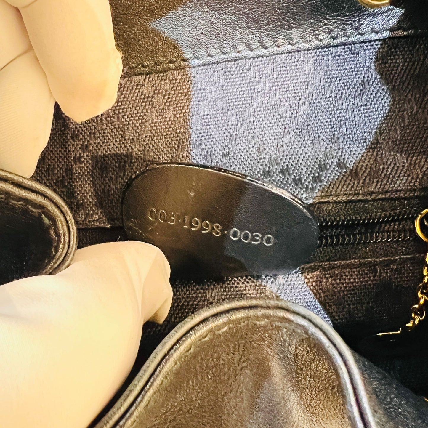 Gucci Vintage Bamboo Black Leather Small Backpack