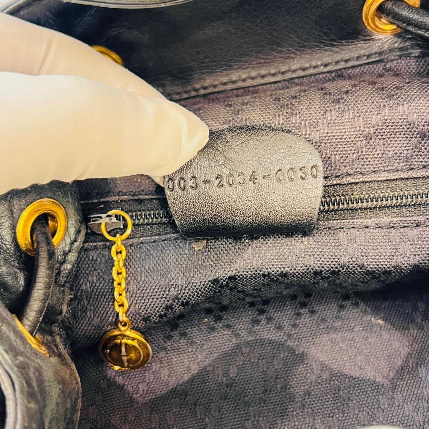 Gucci Vintage Bamboo Turn Lock Black Leather Small Backpack