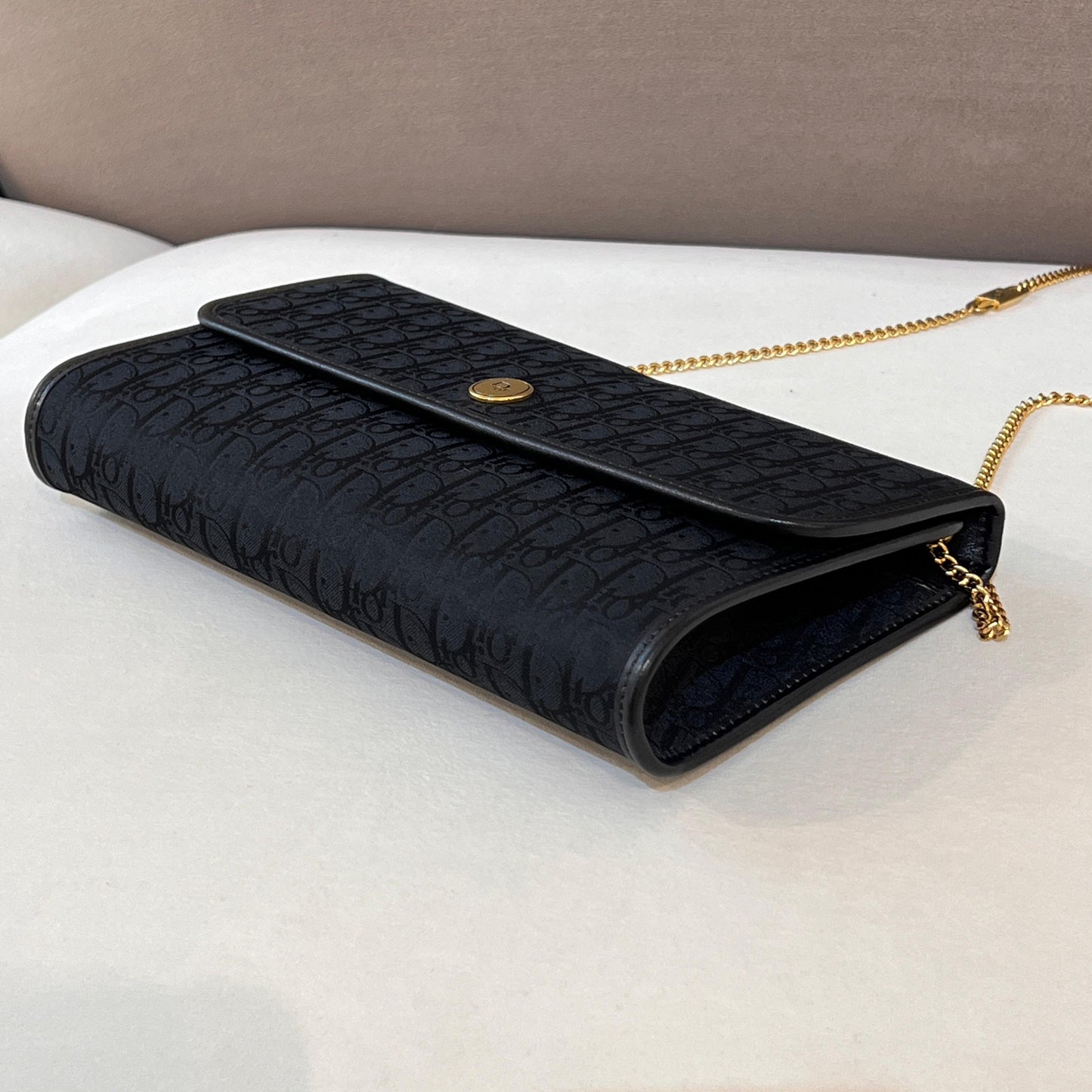 Christian Dior Vintage Trotter Chain Black Shoulder Bag