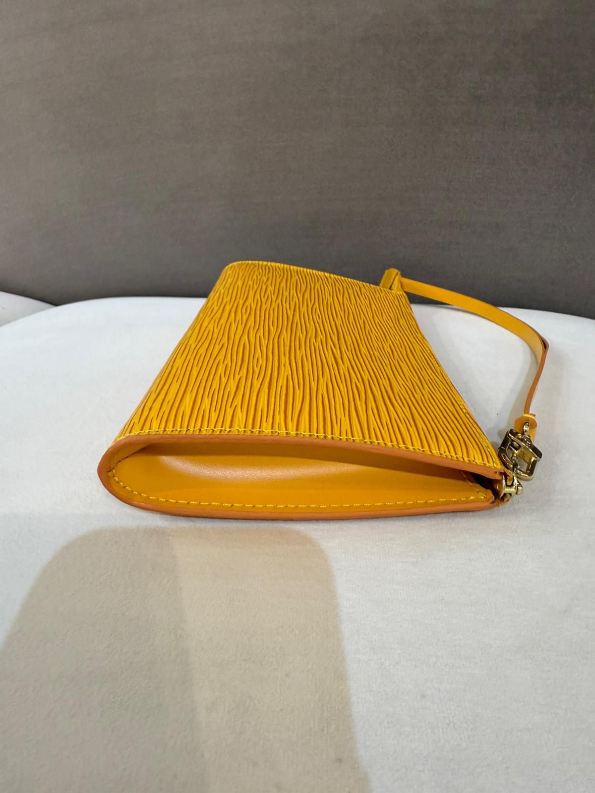 Louis Vuitton Vintage Pochette Accessoires Yellow Epi Leather Shoulder Bag