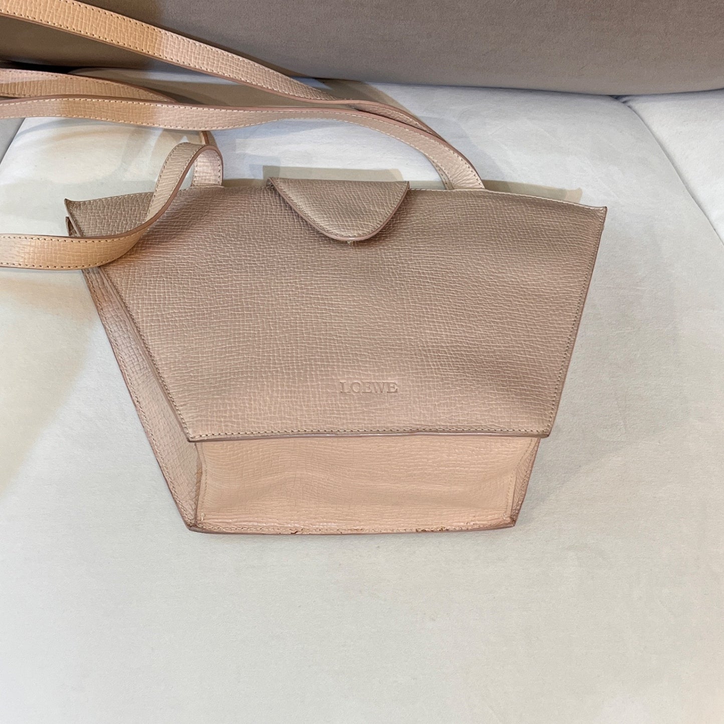 Loewe Vintage Beige Leather Semi-Shoulder Bag