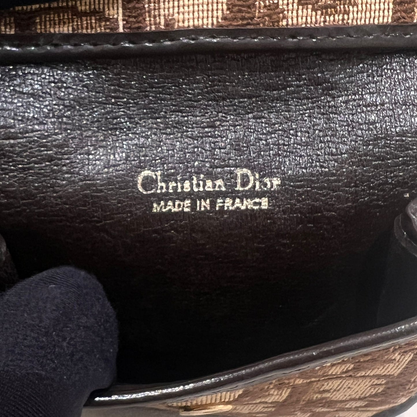 Christian Dior Vintage Trotter Monogram Canvas Brown Coin Case Wallet