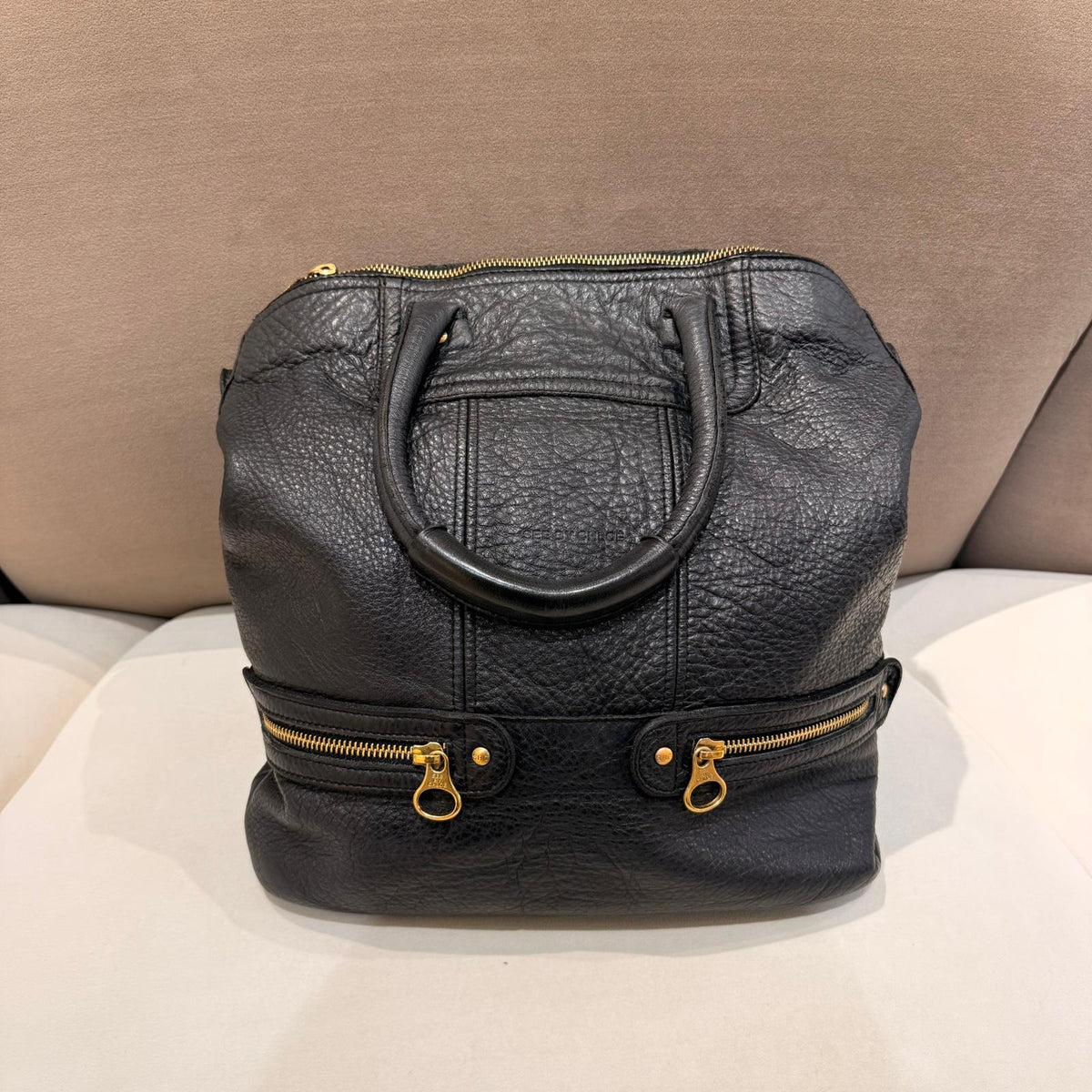 Chloé Vintage Black Pebbled Leather 2-Way Shoulder Bag – detail view 12